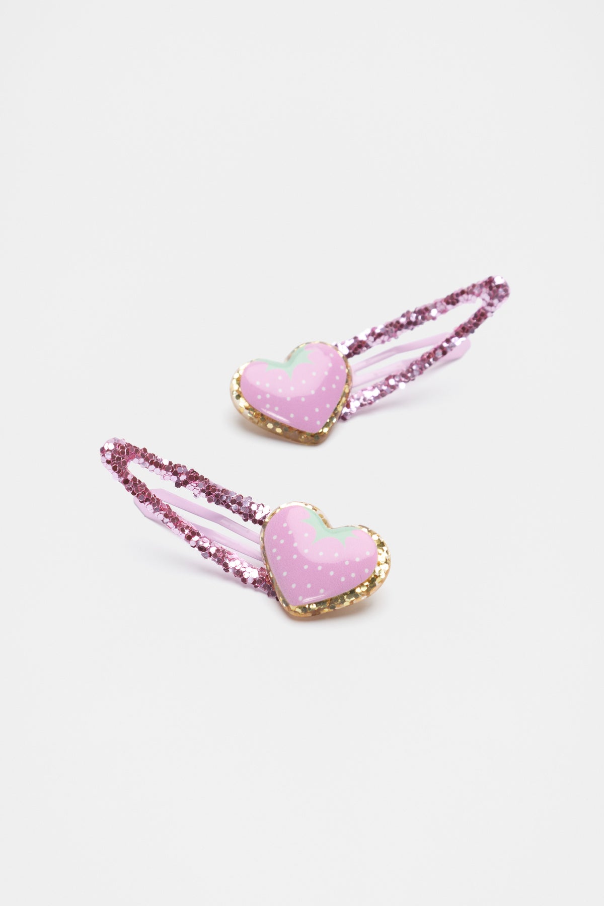 Strawberry Hearts Glitter Snaps
