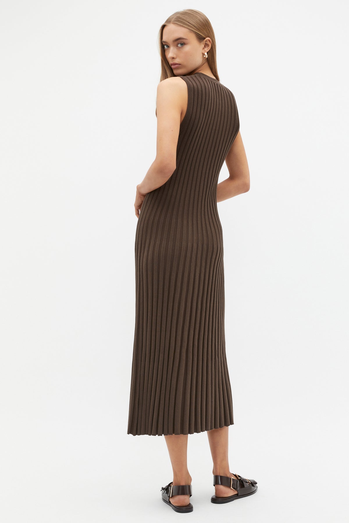 Pleated Knit Tank Dress