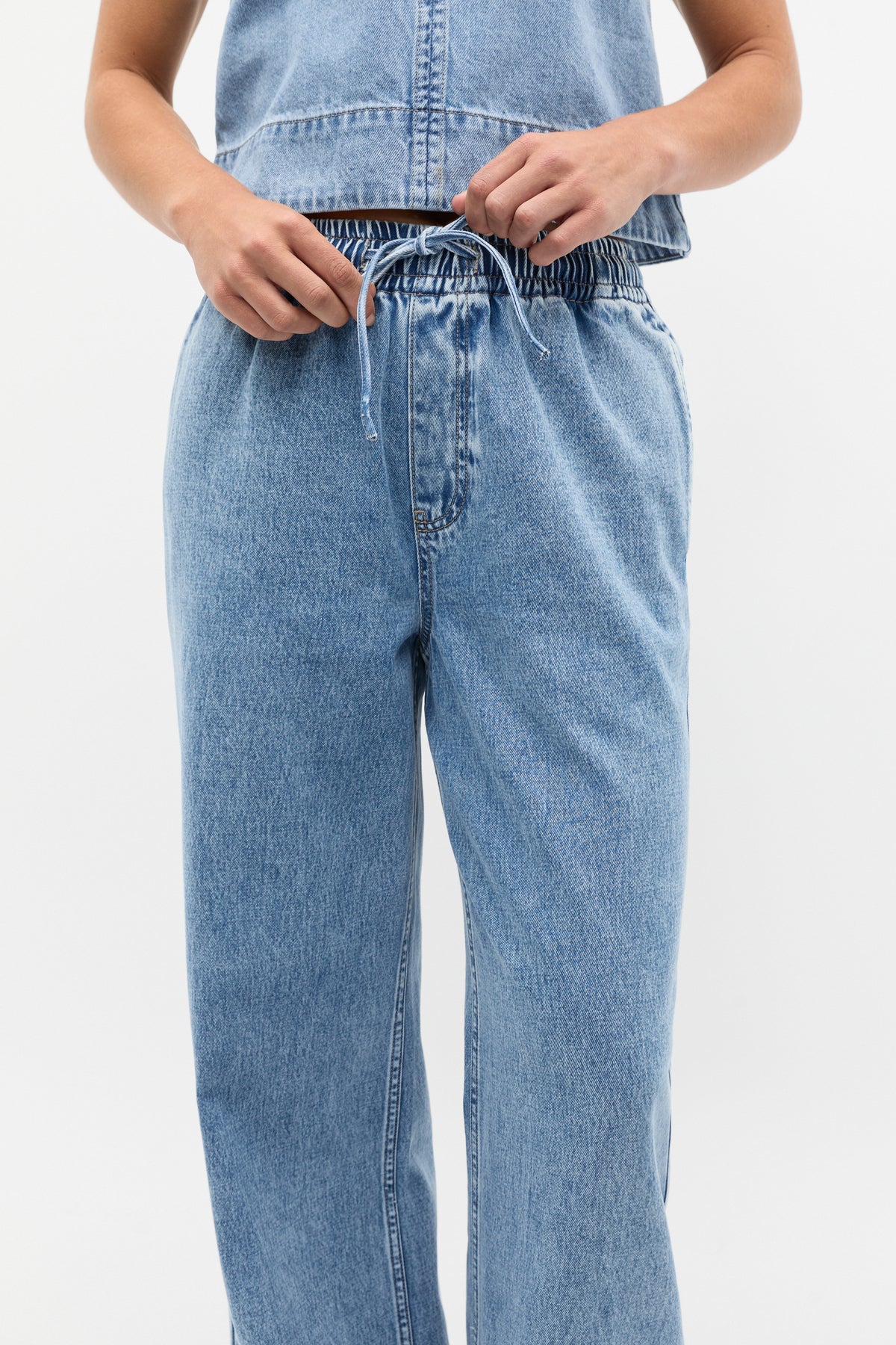 Elasticated Wide Leg Jean