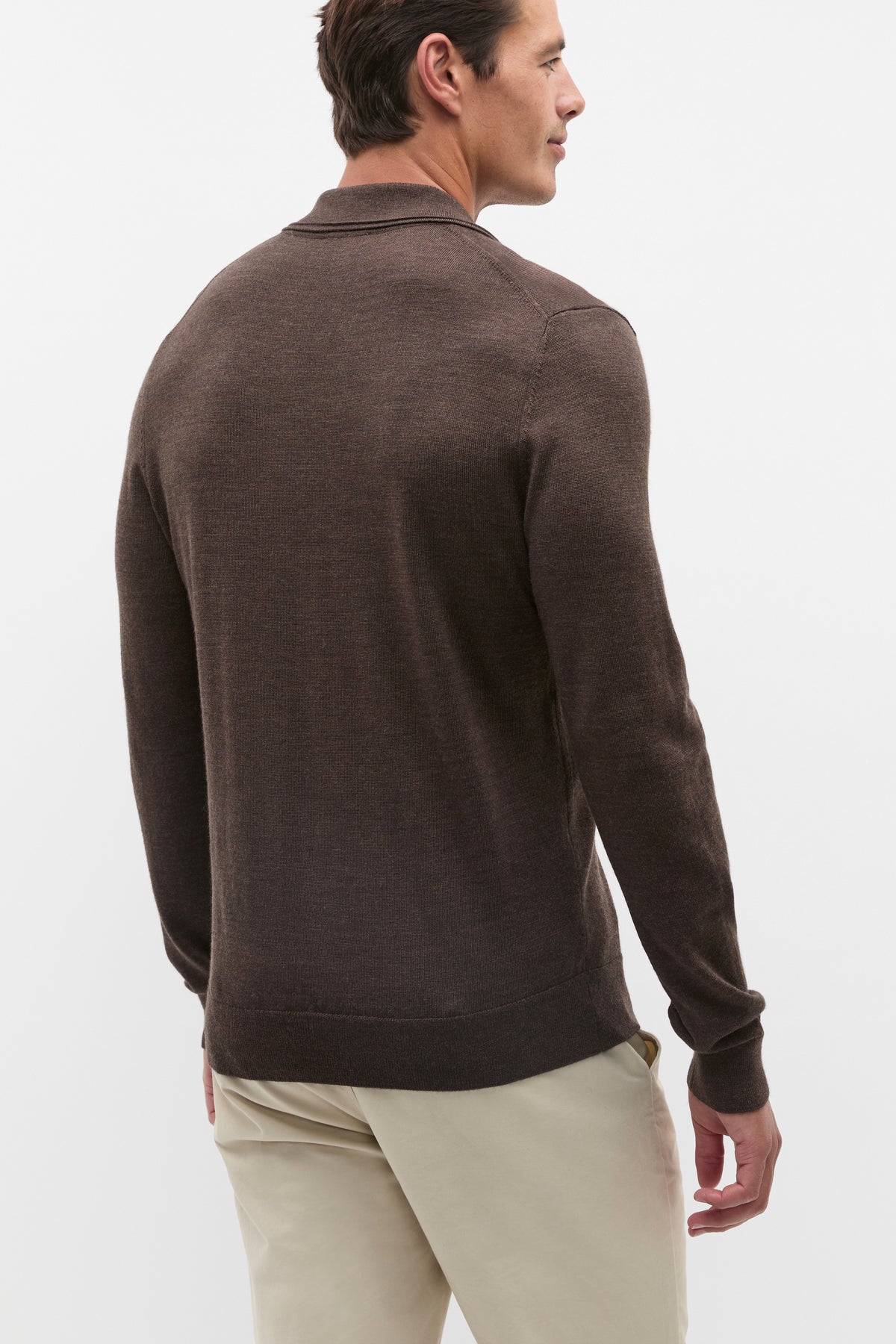 Merino Wool Long Sleeve Polo