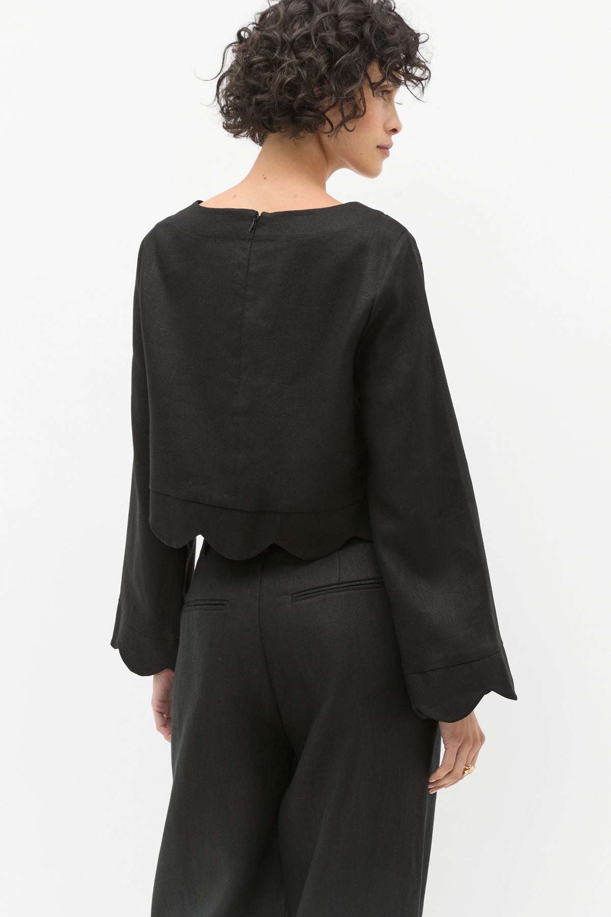 Scallop Hem Shell Top