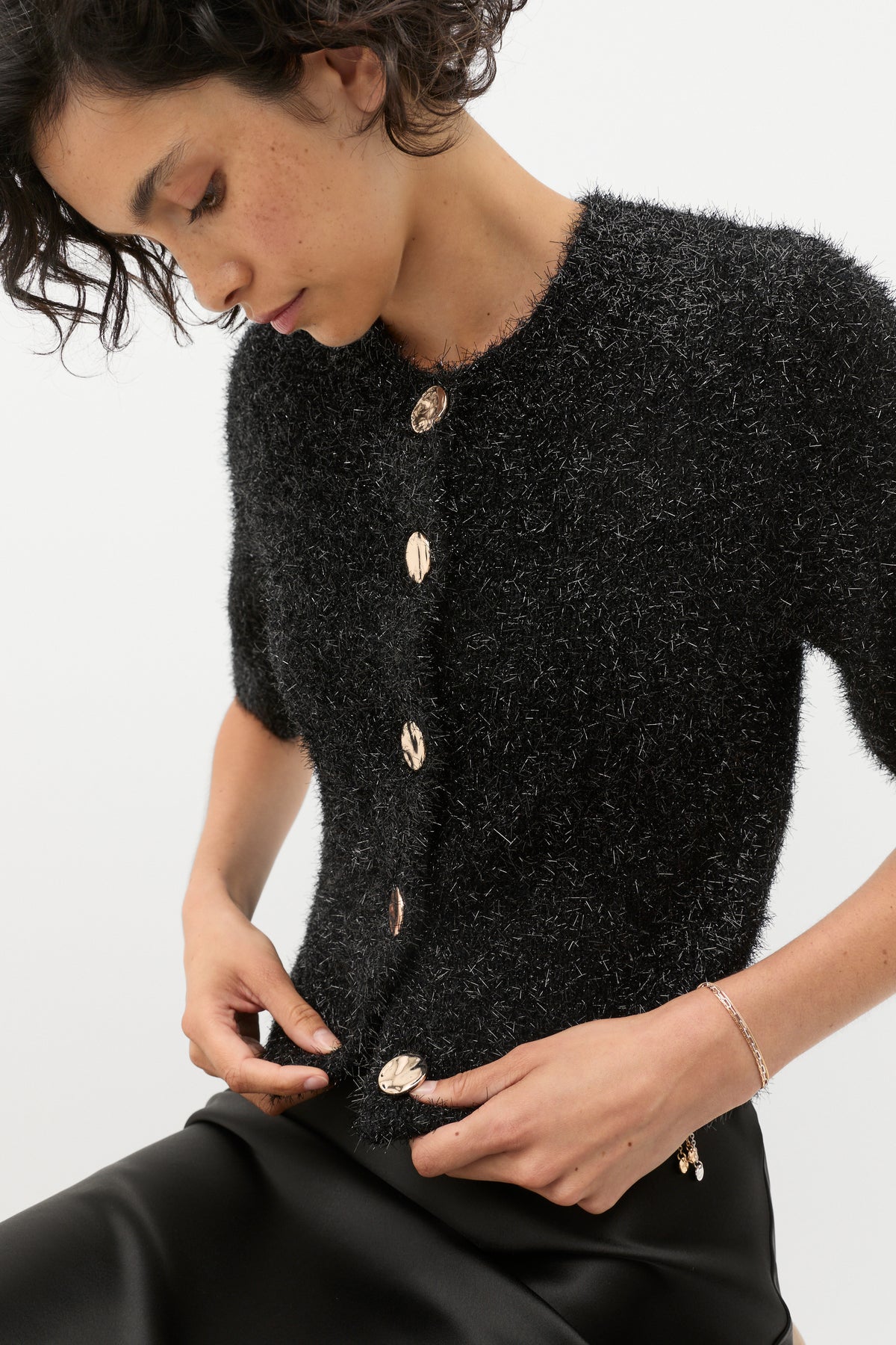 Lurex Tinsel Crop Cardi