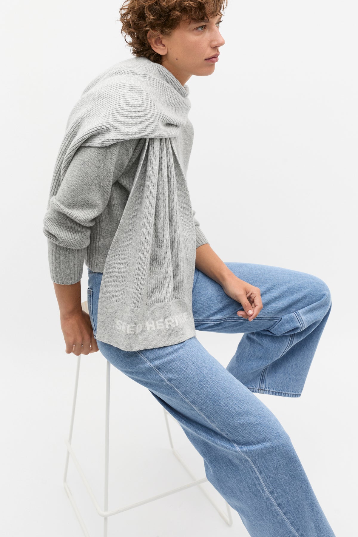 Rib Knit Logo Scarf