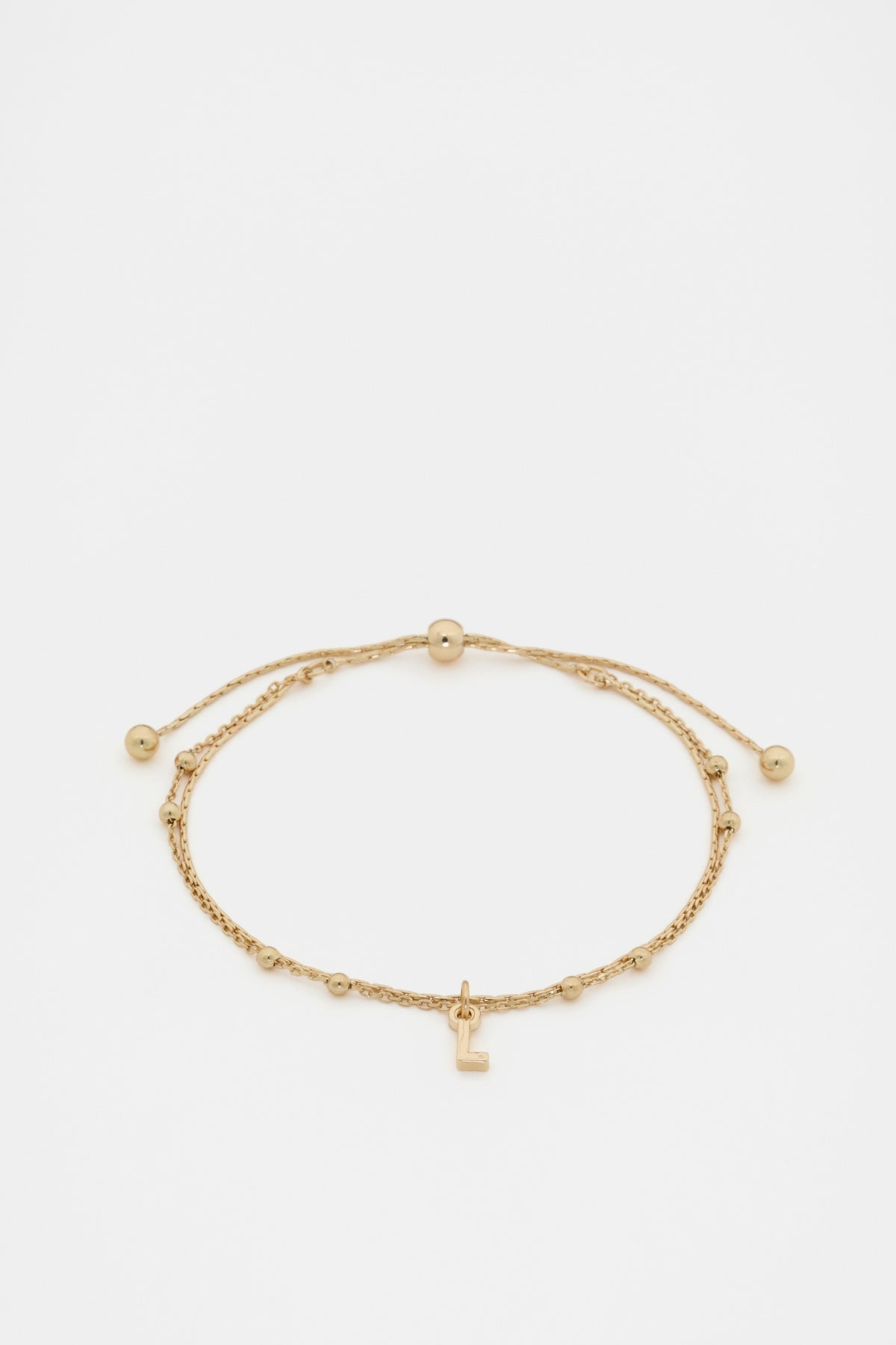 Gold Letter Chains Bracelet
