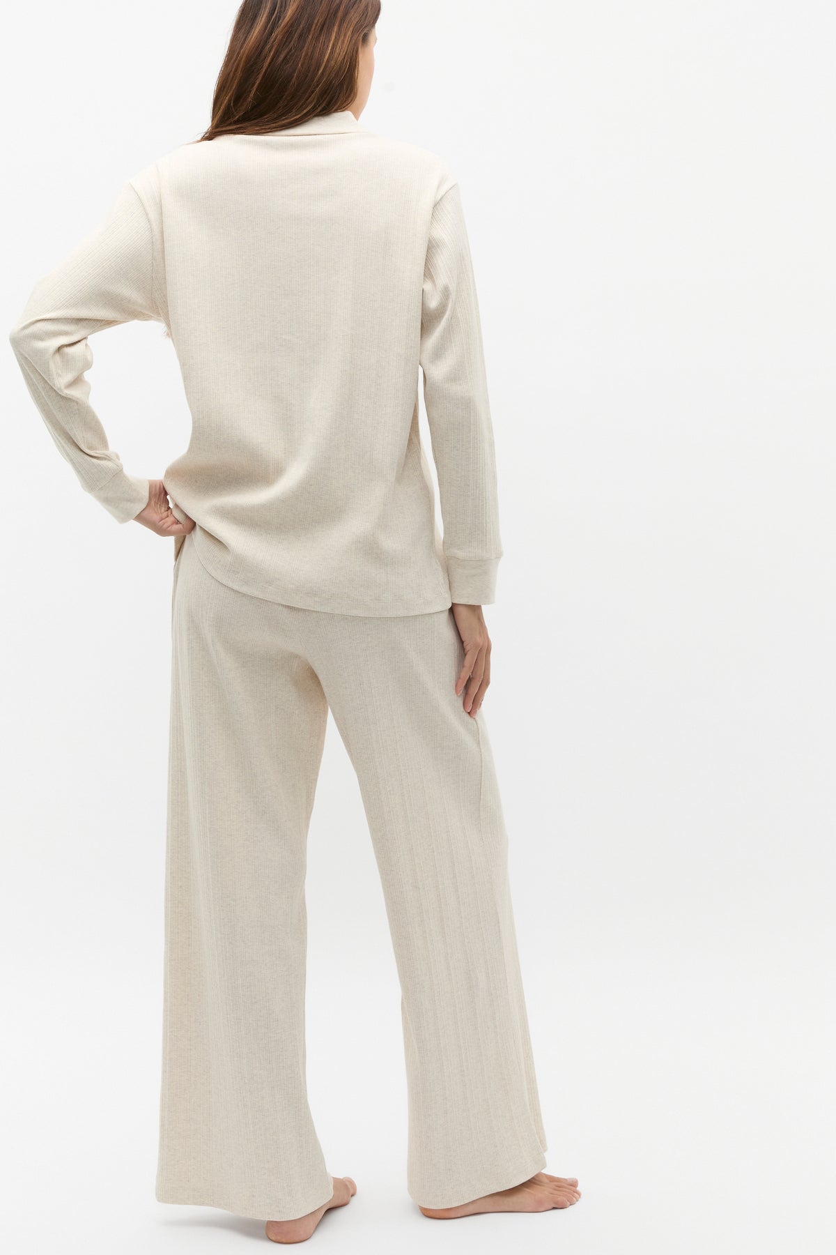Vertical Rib Shirt and Pant Set