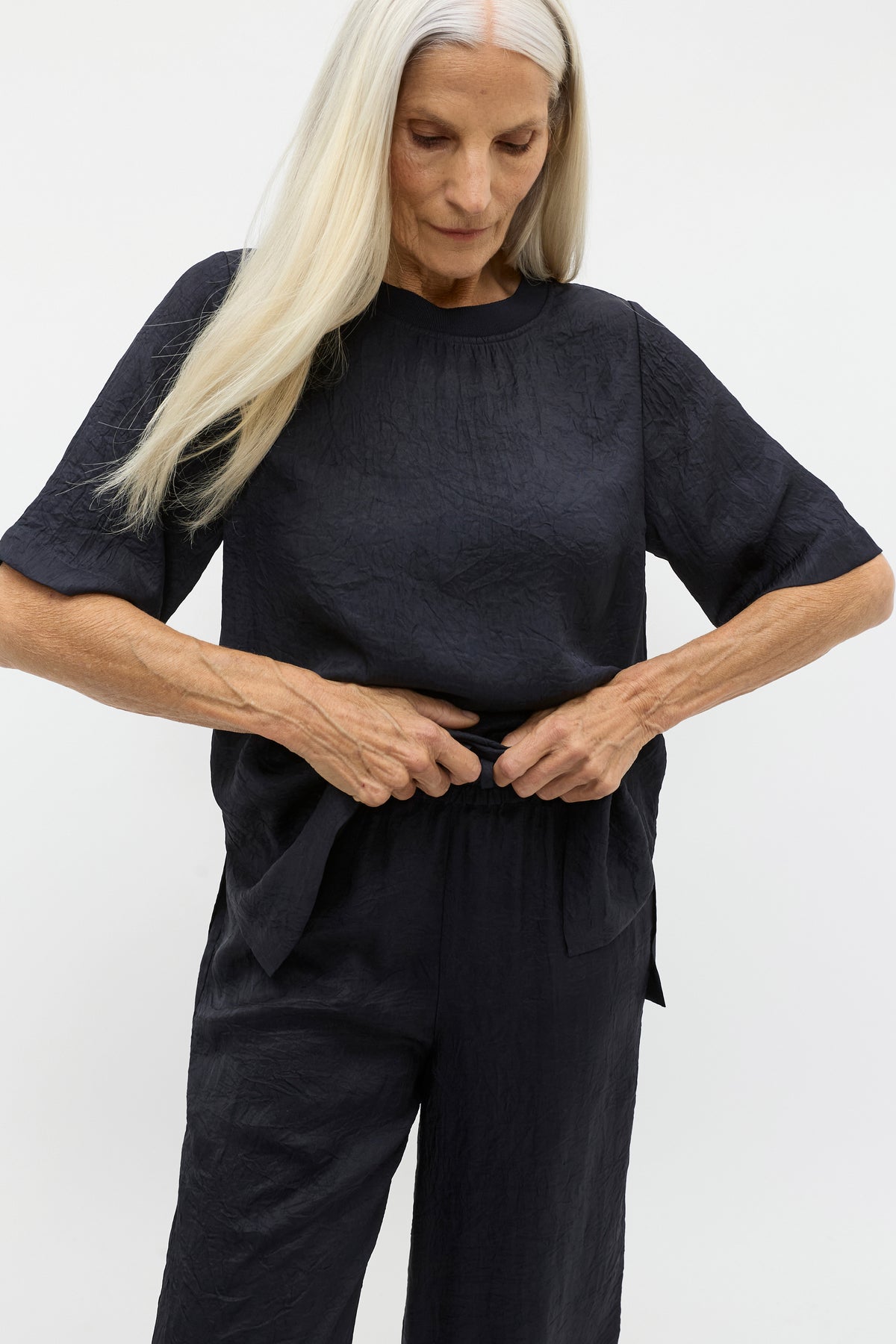 Textured Satin Tee