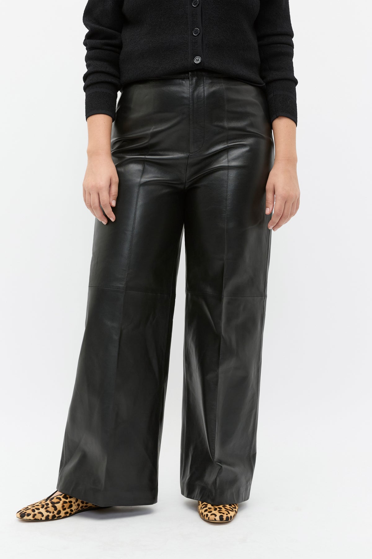 Leather High Rise Trouser