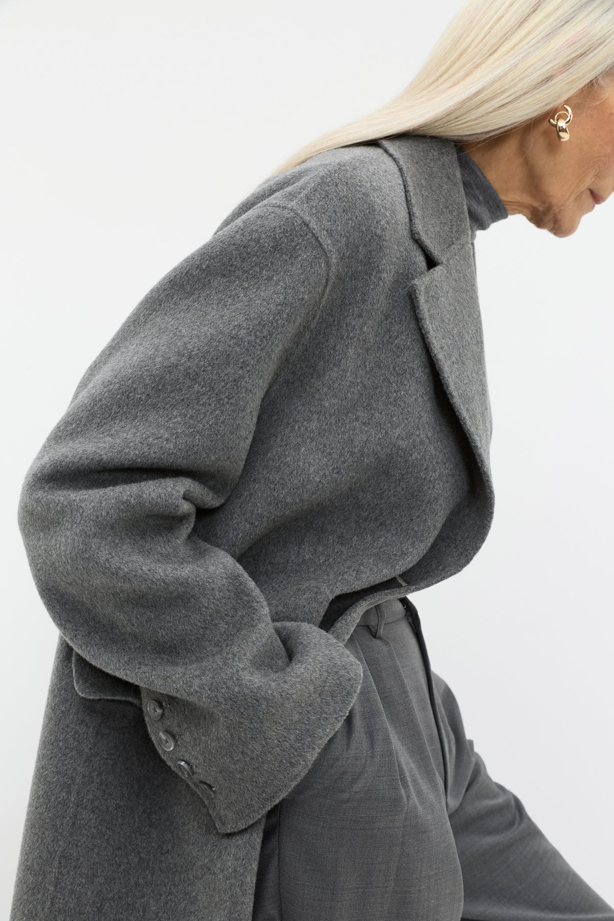 Wool Blend Boyfriend Coat