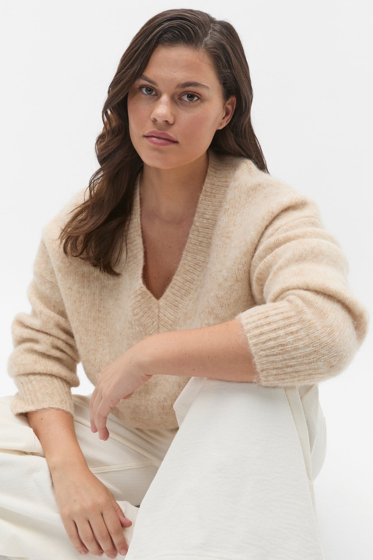 Lofty V Neck Slouch Knit