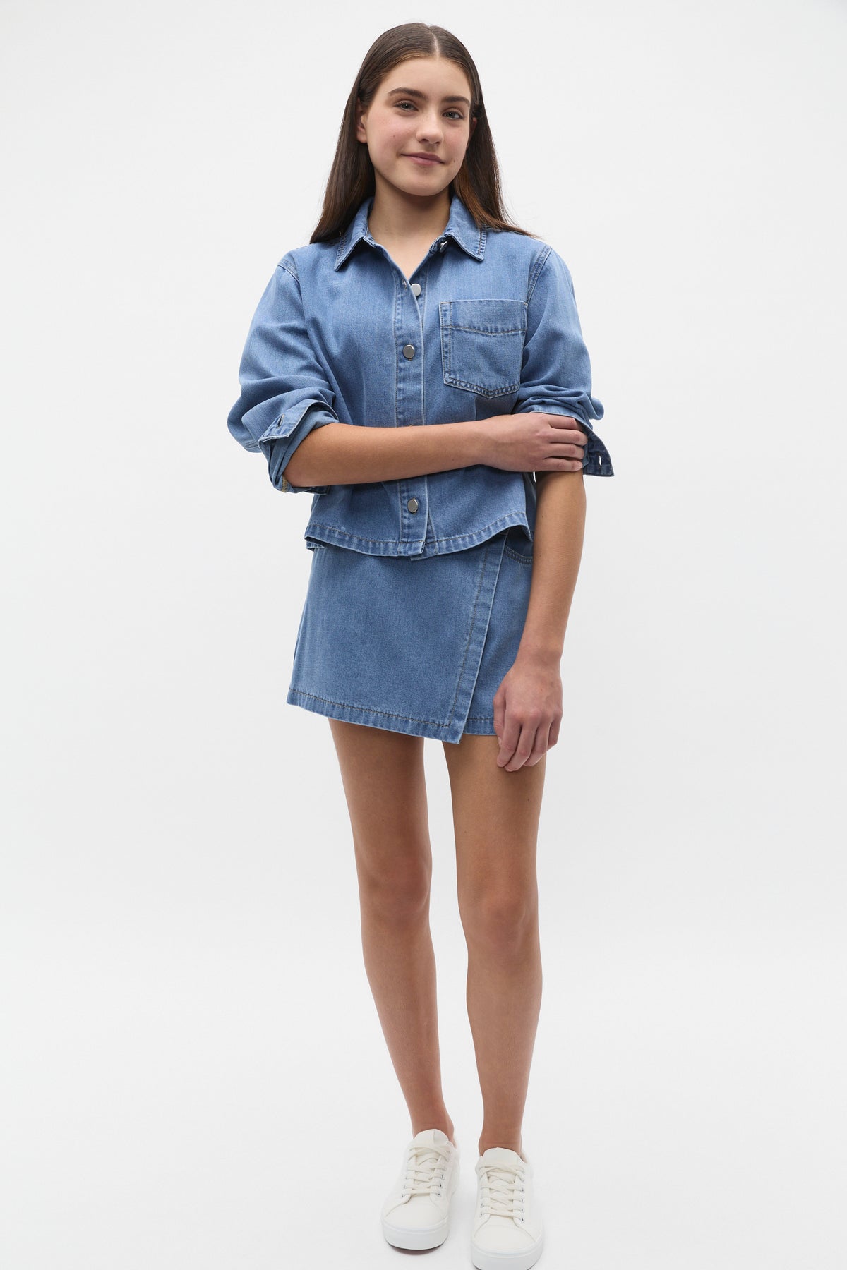 Denim Wrap Skort