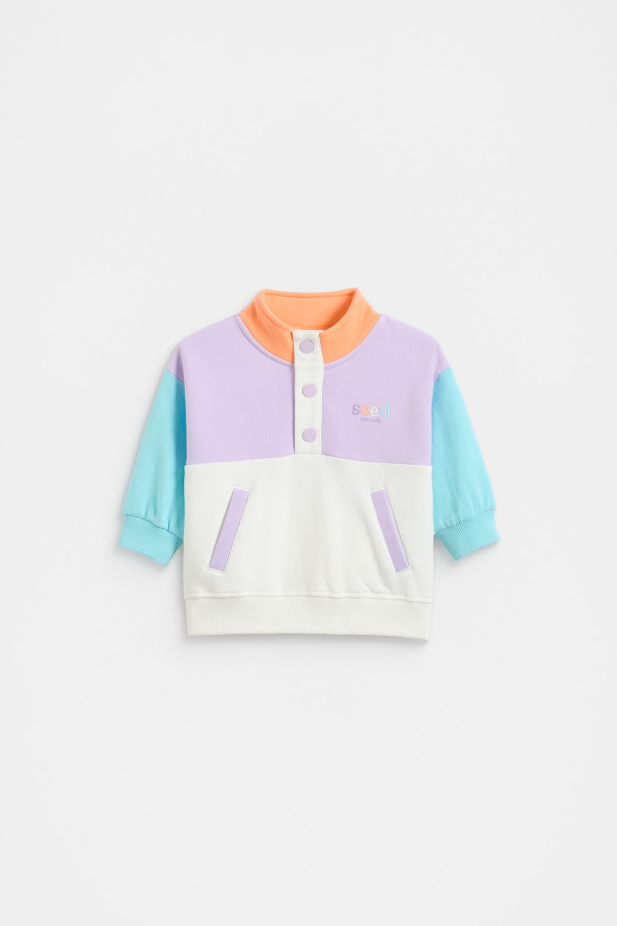 Colourblock Snap Sweat
