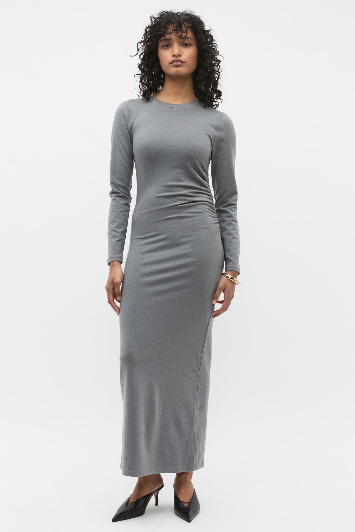 Ruched Jersey Midi Dress
