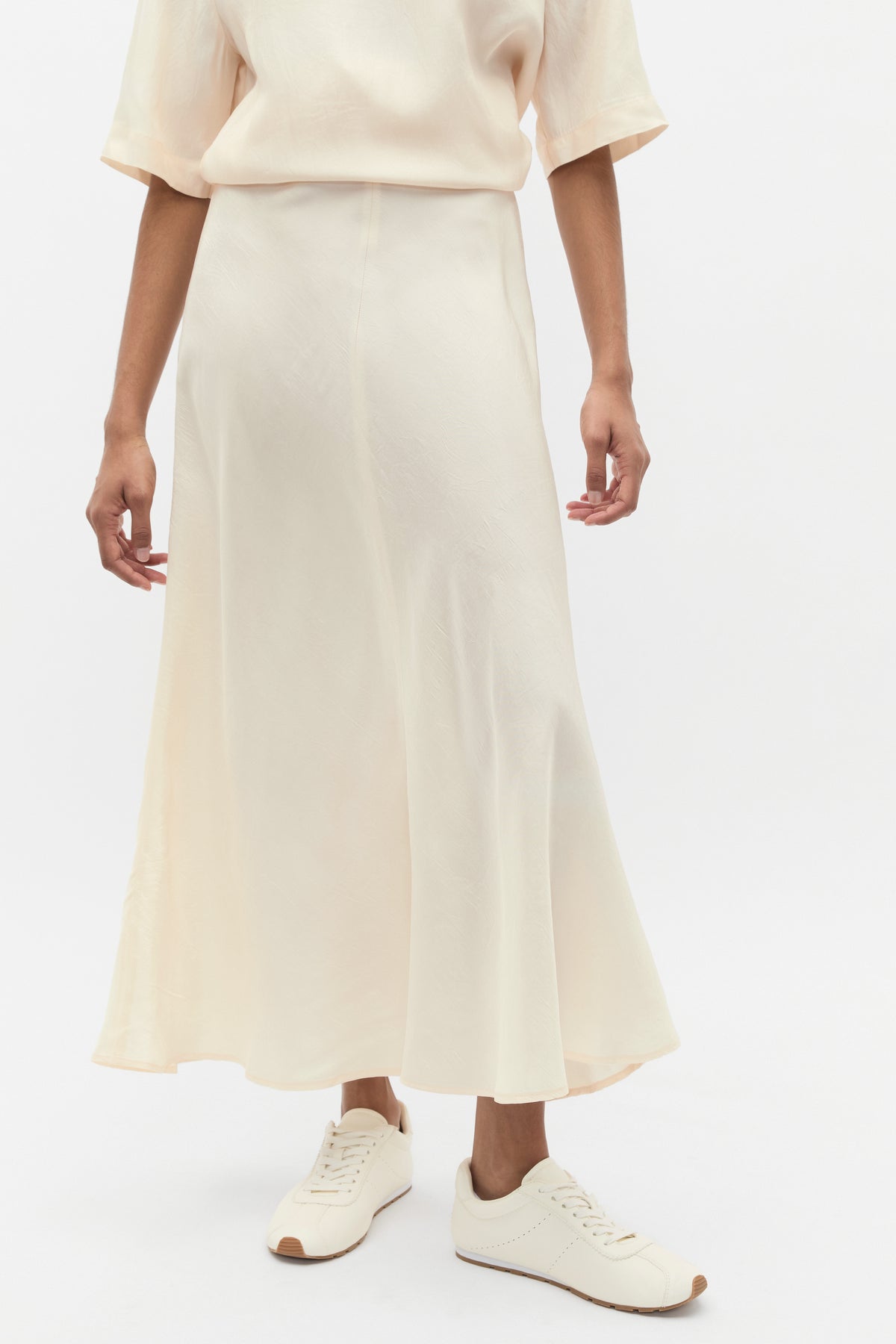 Crinkle Satin Skirt