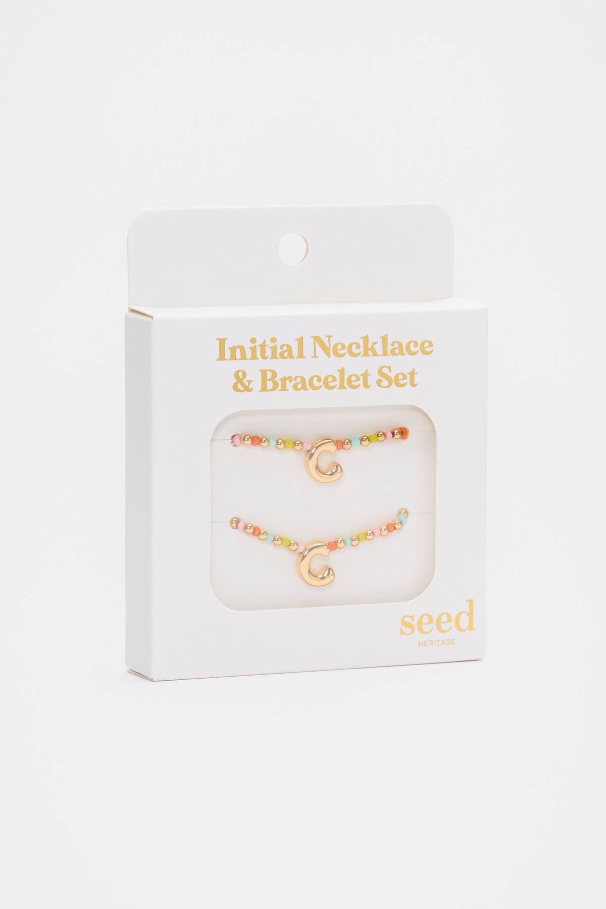 Initial Necklace And Bracelet Set