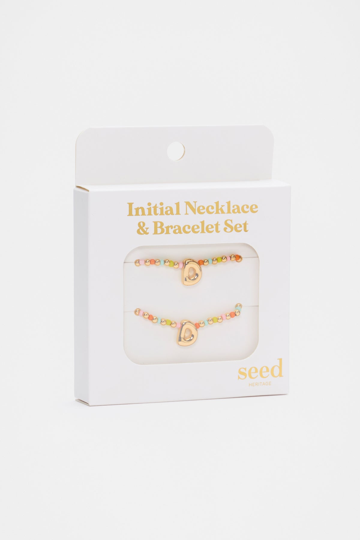 Initial Necklace And Bracelet Set