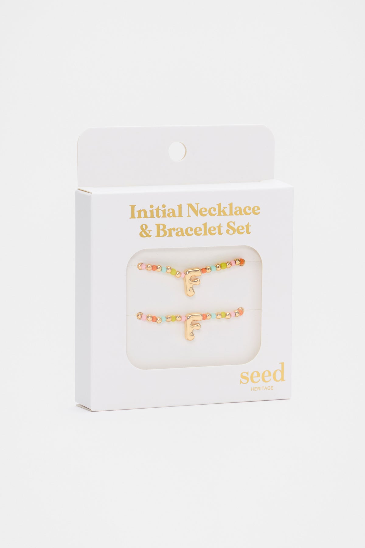 Initial Necklace And Bracelet Set