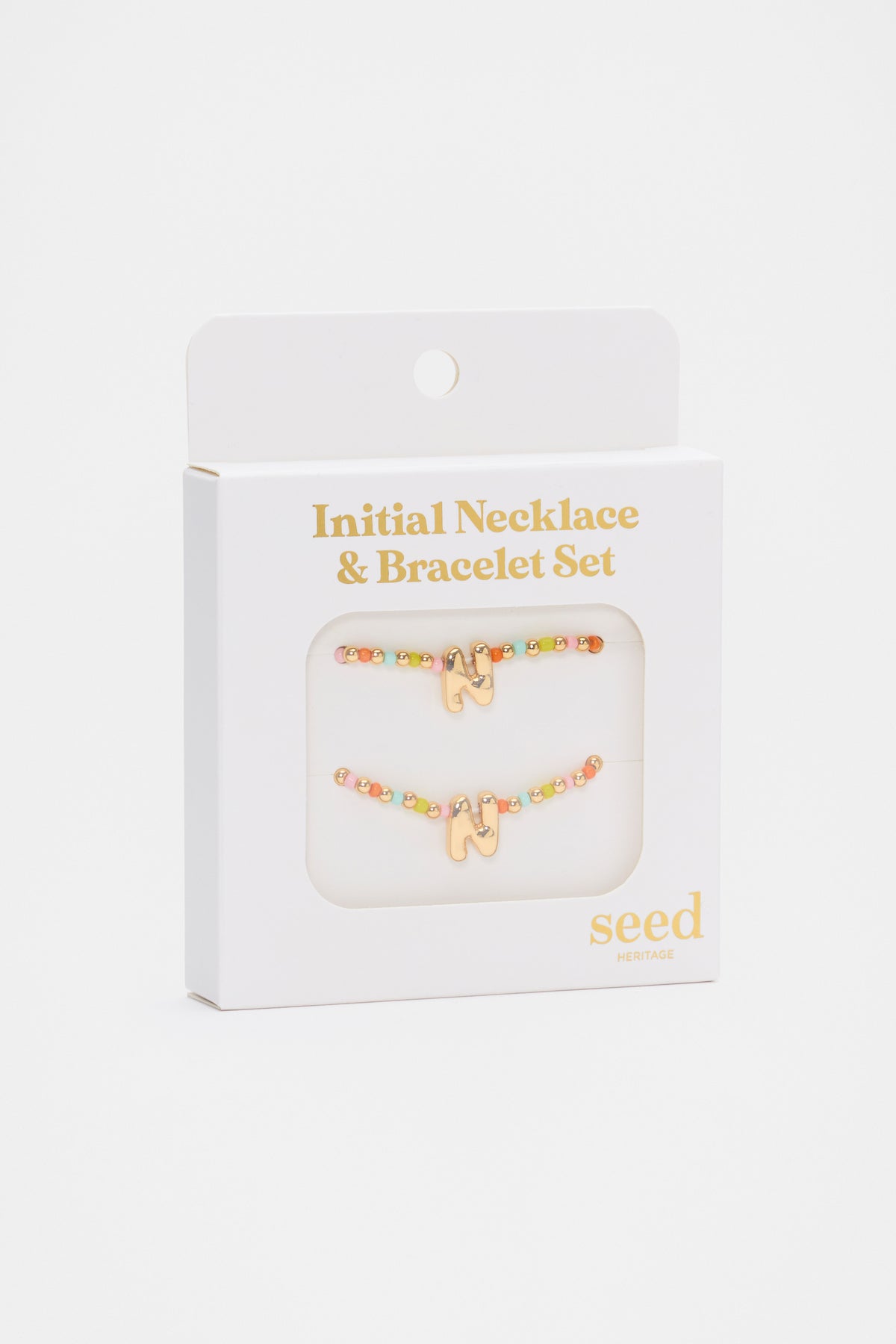 Initial Necklace And Bracelet Set