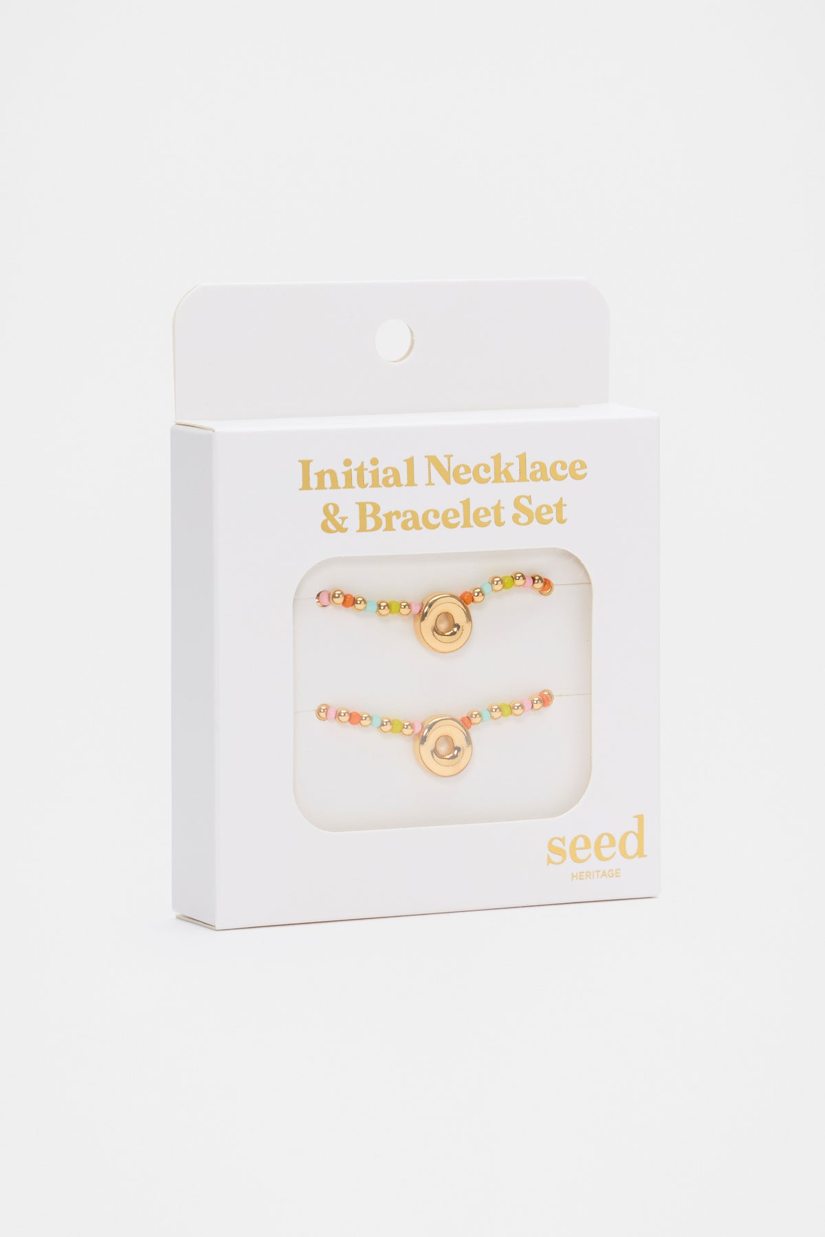 Initial Necklace And Bracelet Set