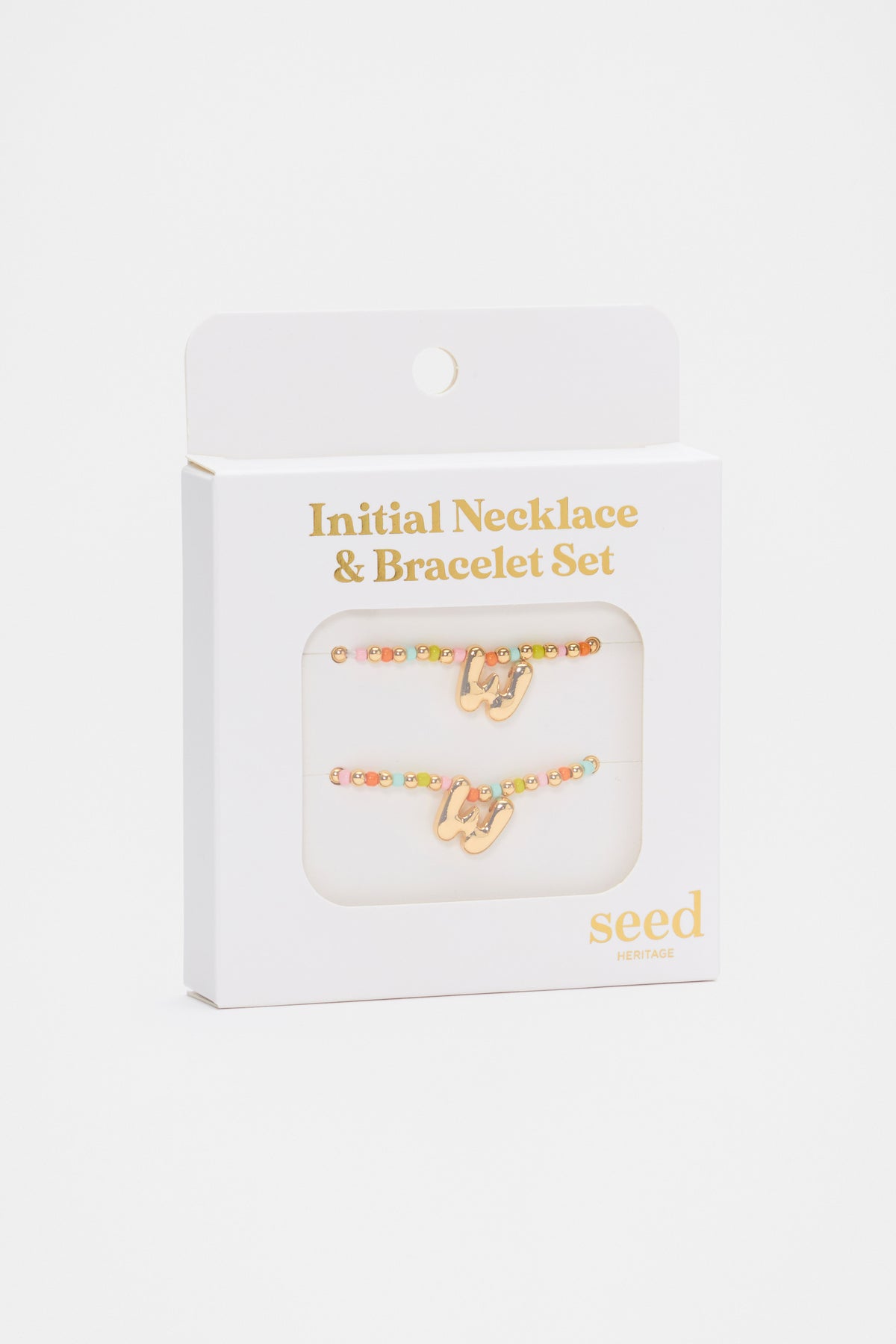 Initial Necklace And Bracelet Set
