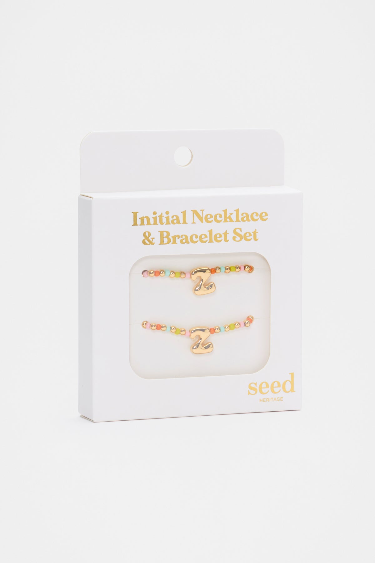 Initial Necklace And Bracelet Set