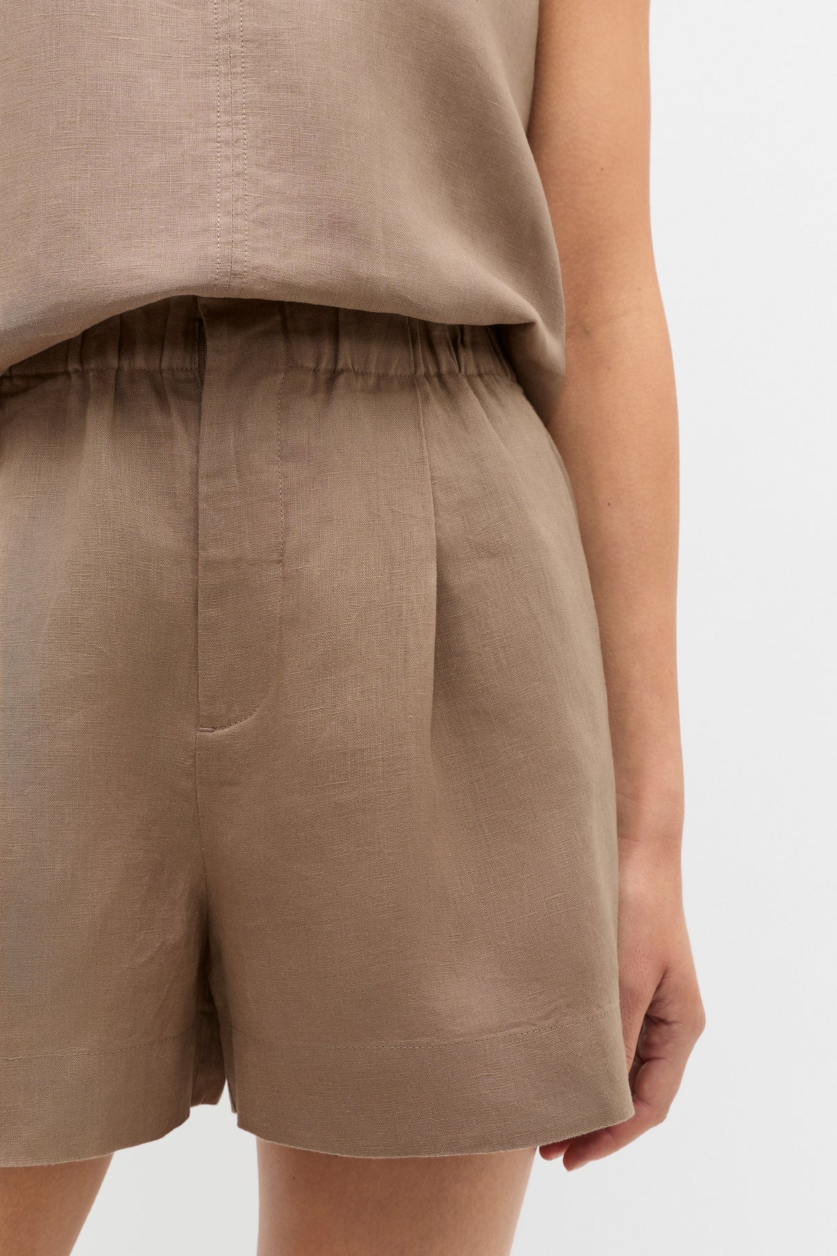 Core Linen Gathered Palazzo Short