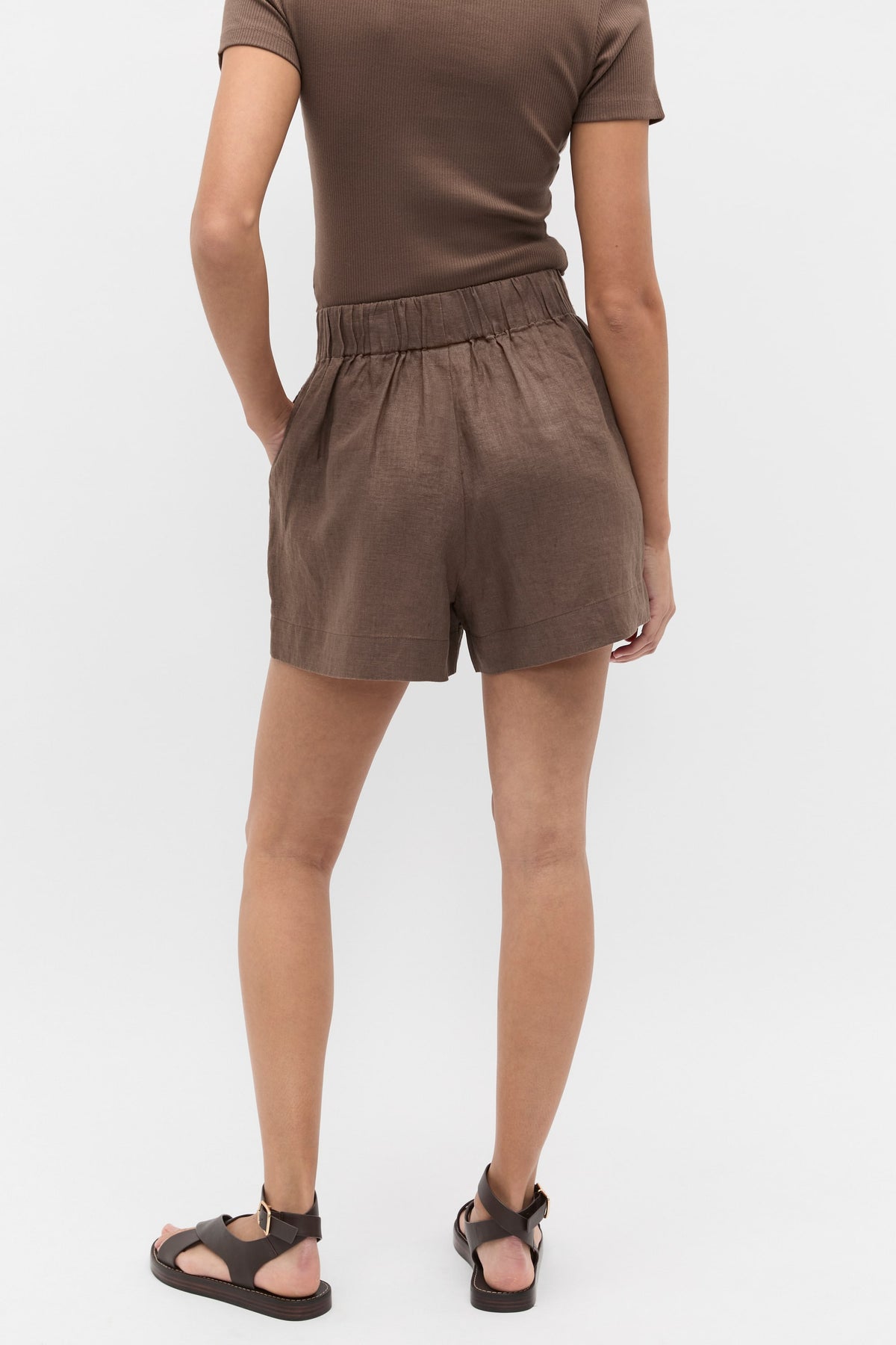 Core Linen Gathered Palazzo Short