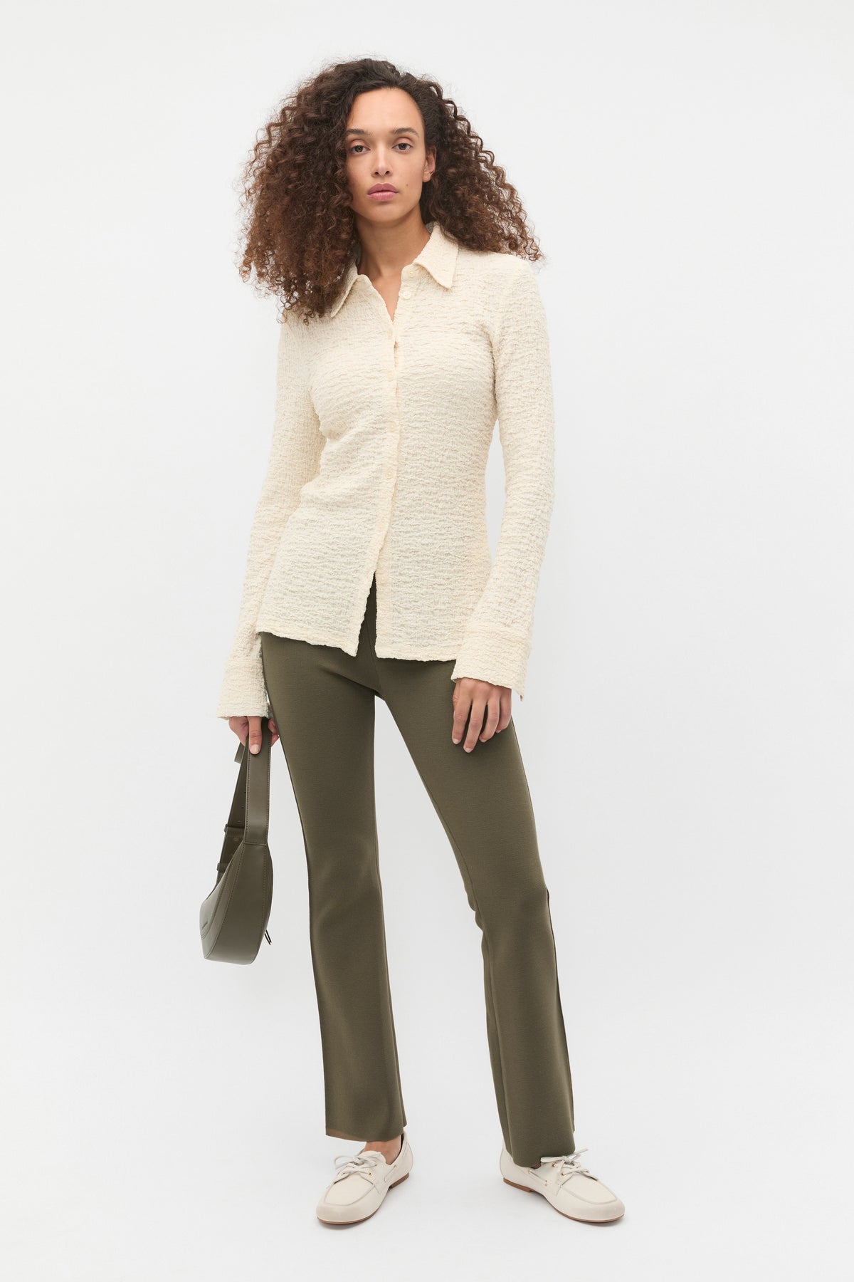 Textured Longline Polo Top