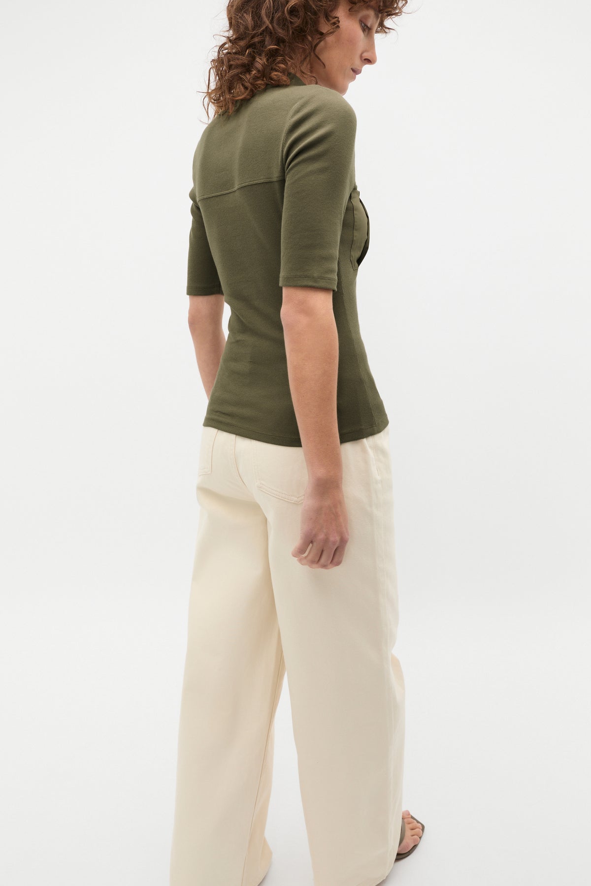 Contrast Placket Polo Top