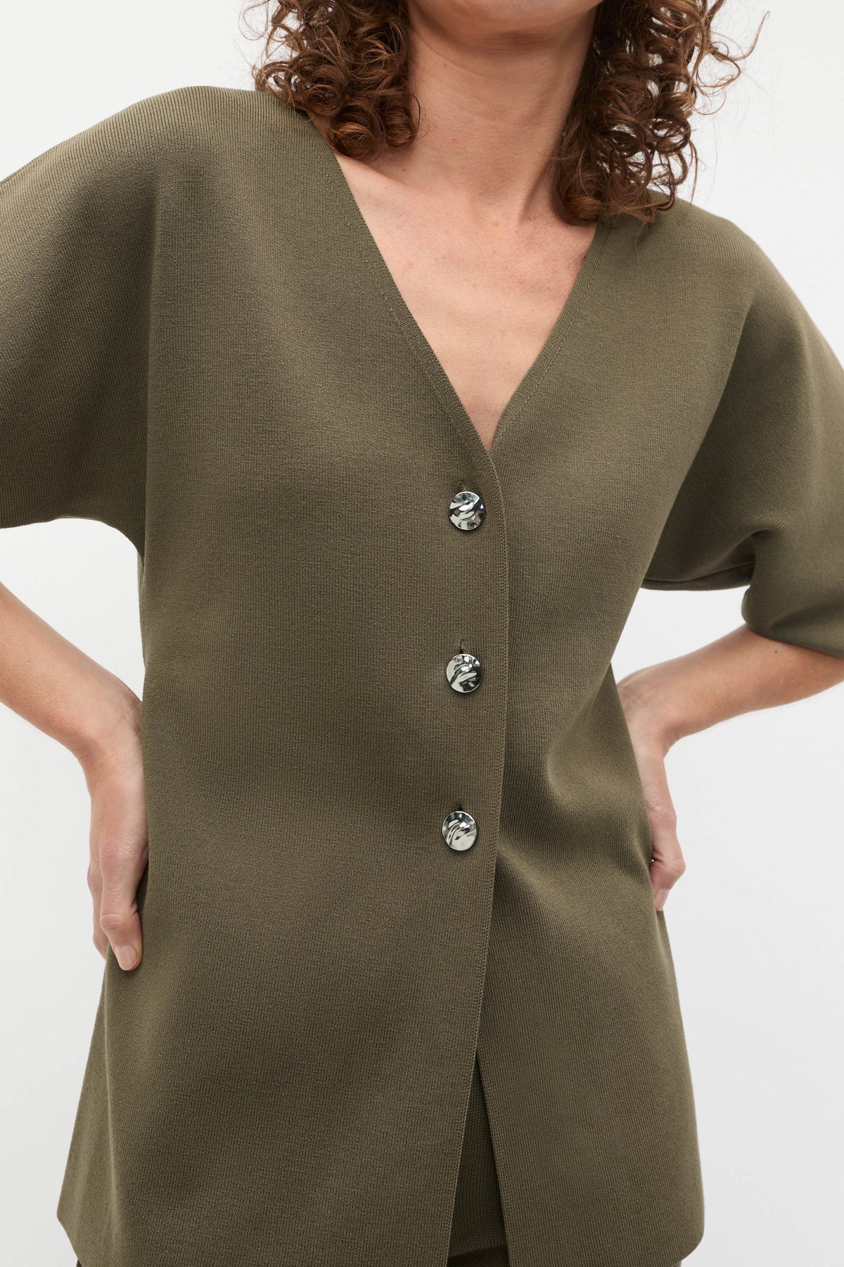 Crepe Knit Batwing Cardigan