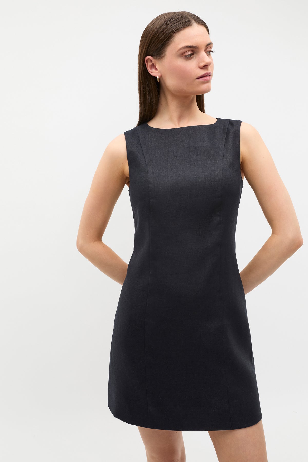 Linen Structured Shift Dress