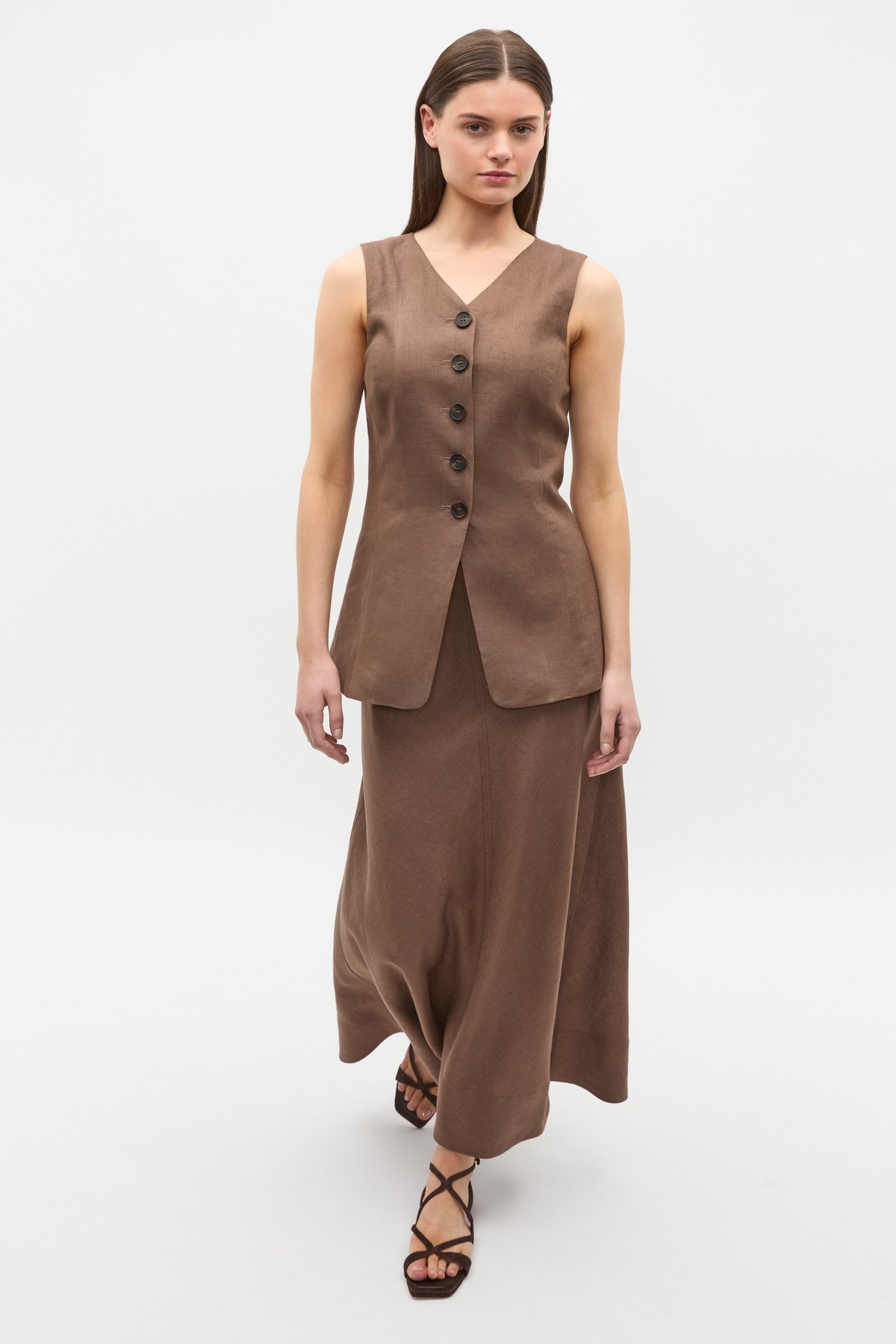 Core Linen Seam Front Skirt