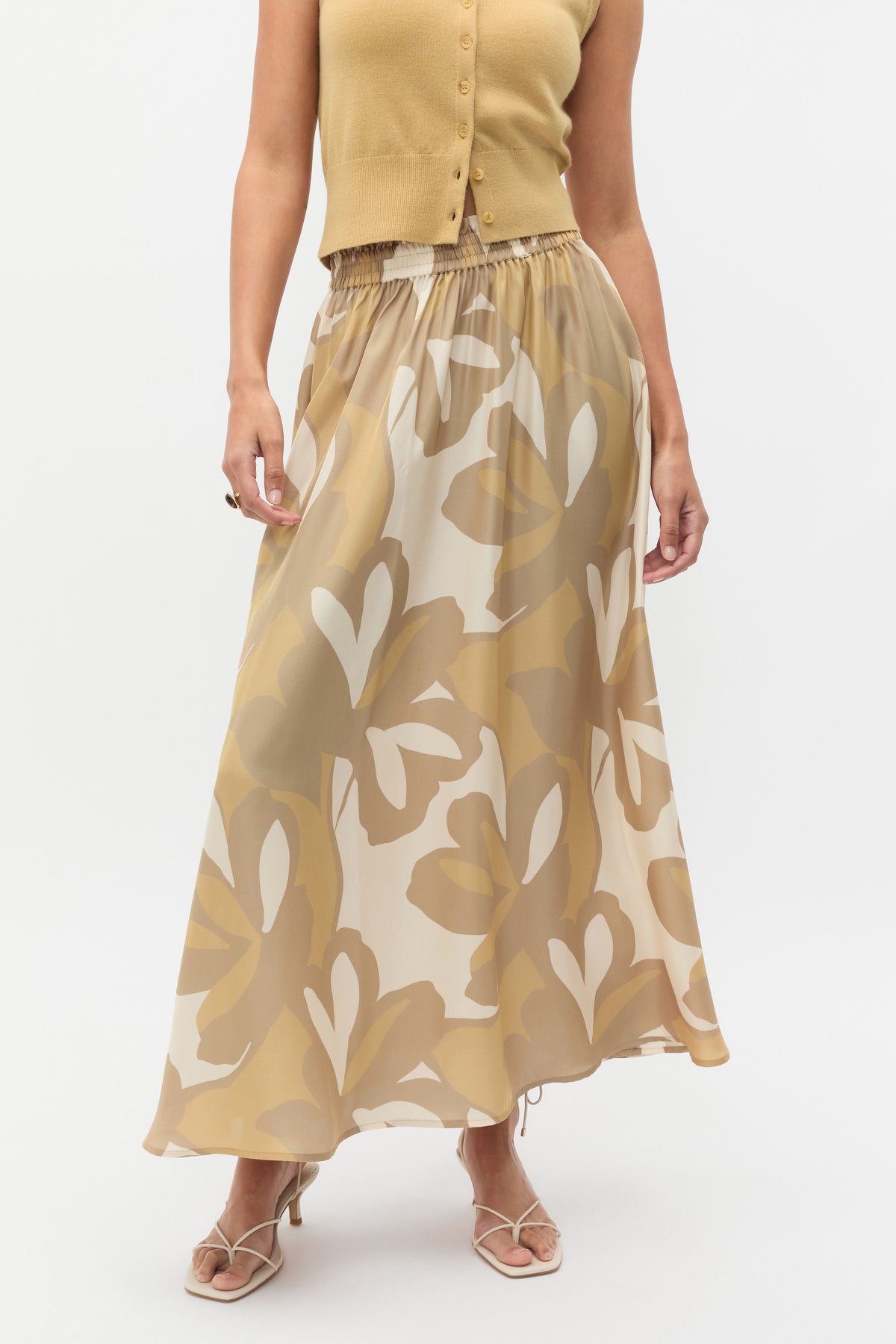 Satin Printed Skirt