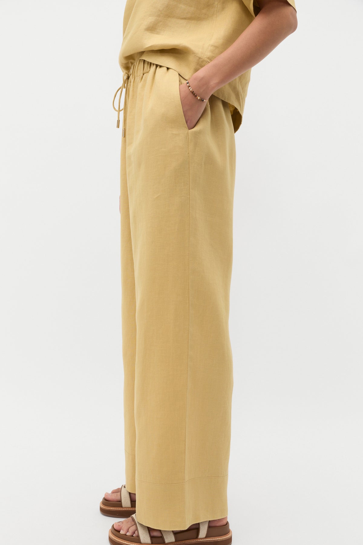 Core Linen Casual Tie Pant