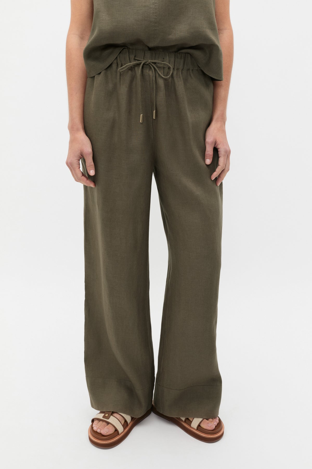 Core Linen Casual Tie Pant