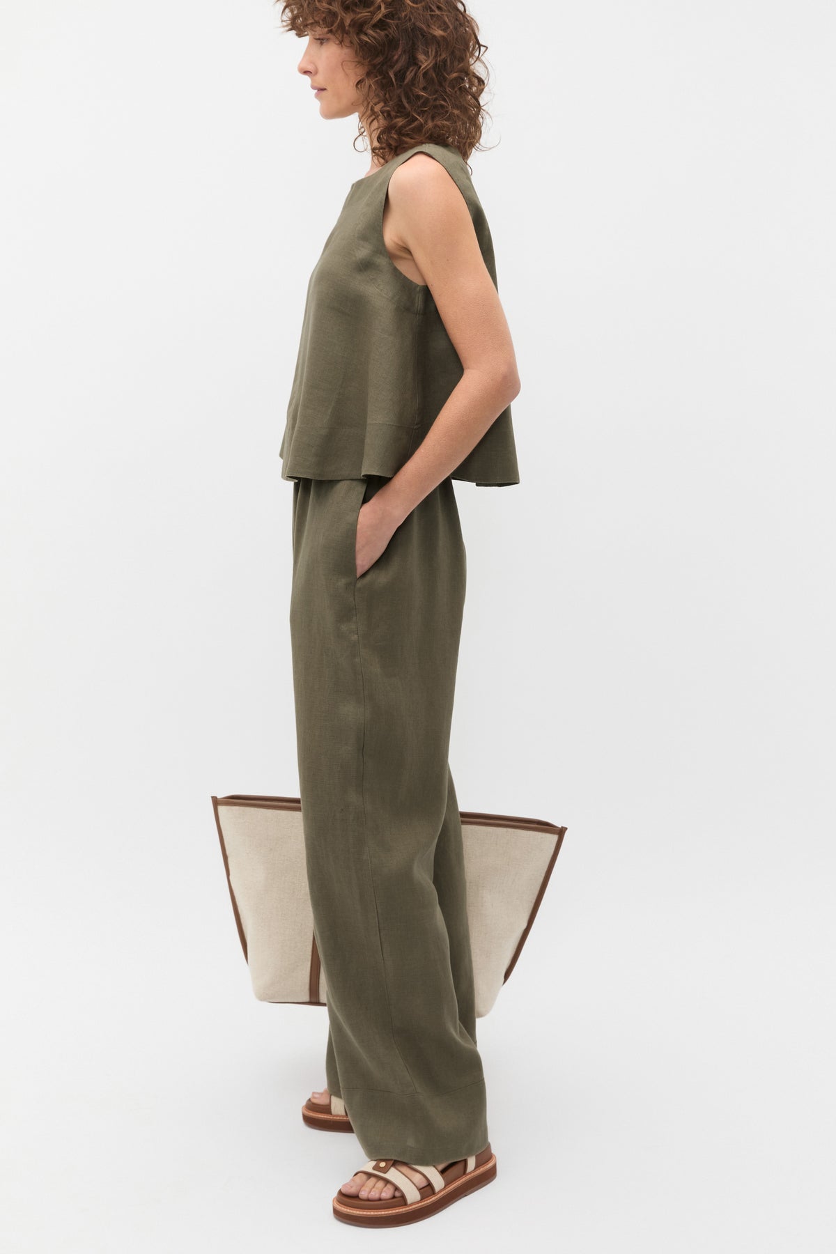 Core Linen Casual Tie Pant