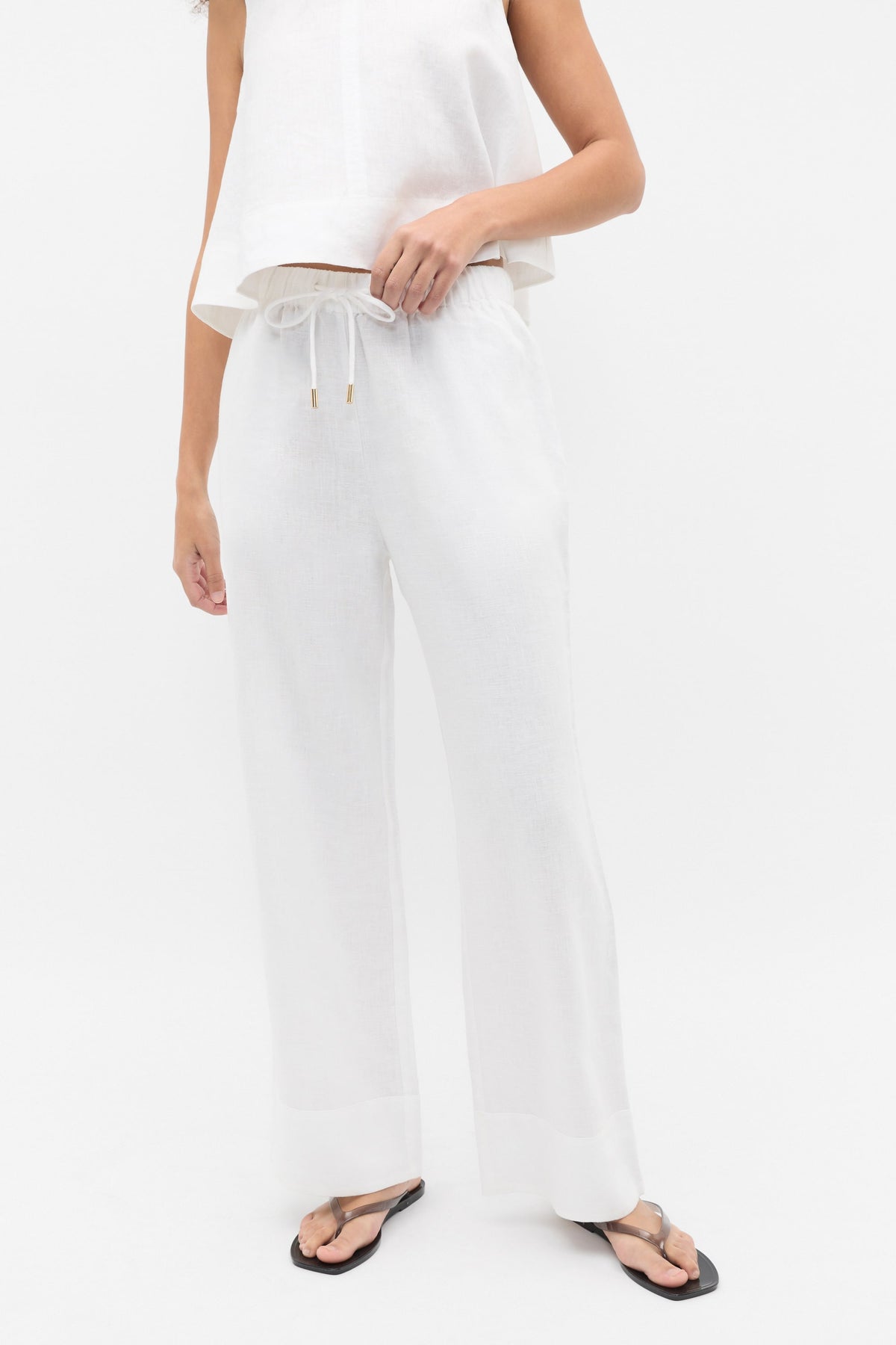 Core Linen Casual Tie Pant