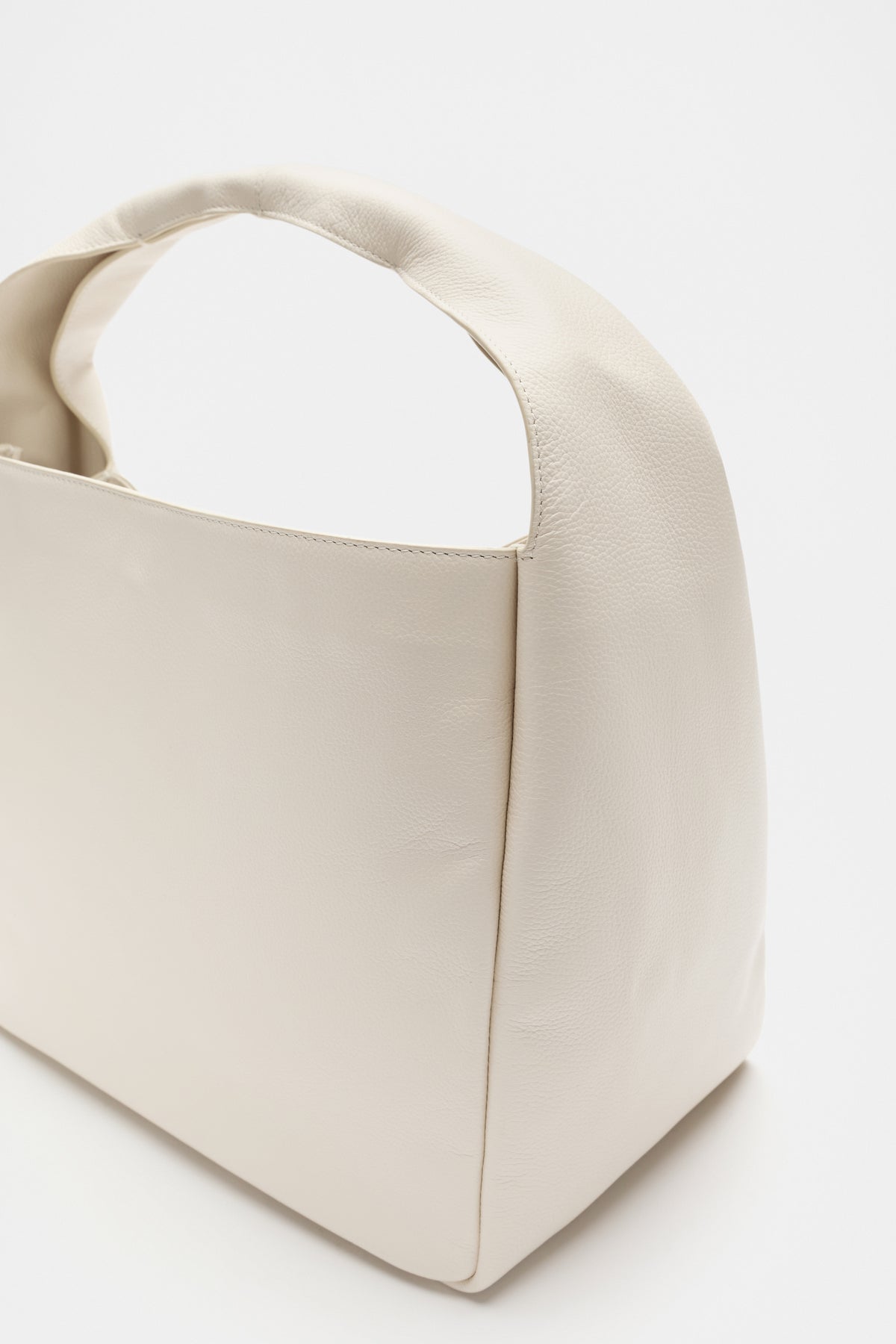Leather Curved Tote