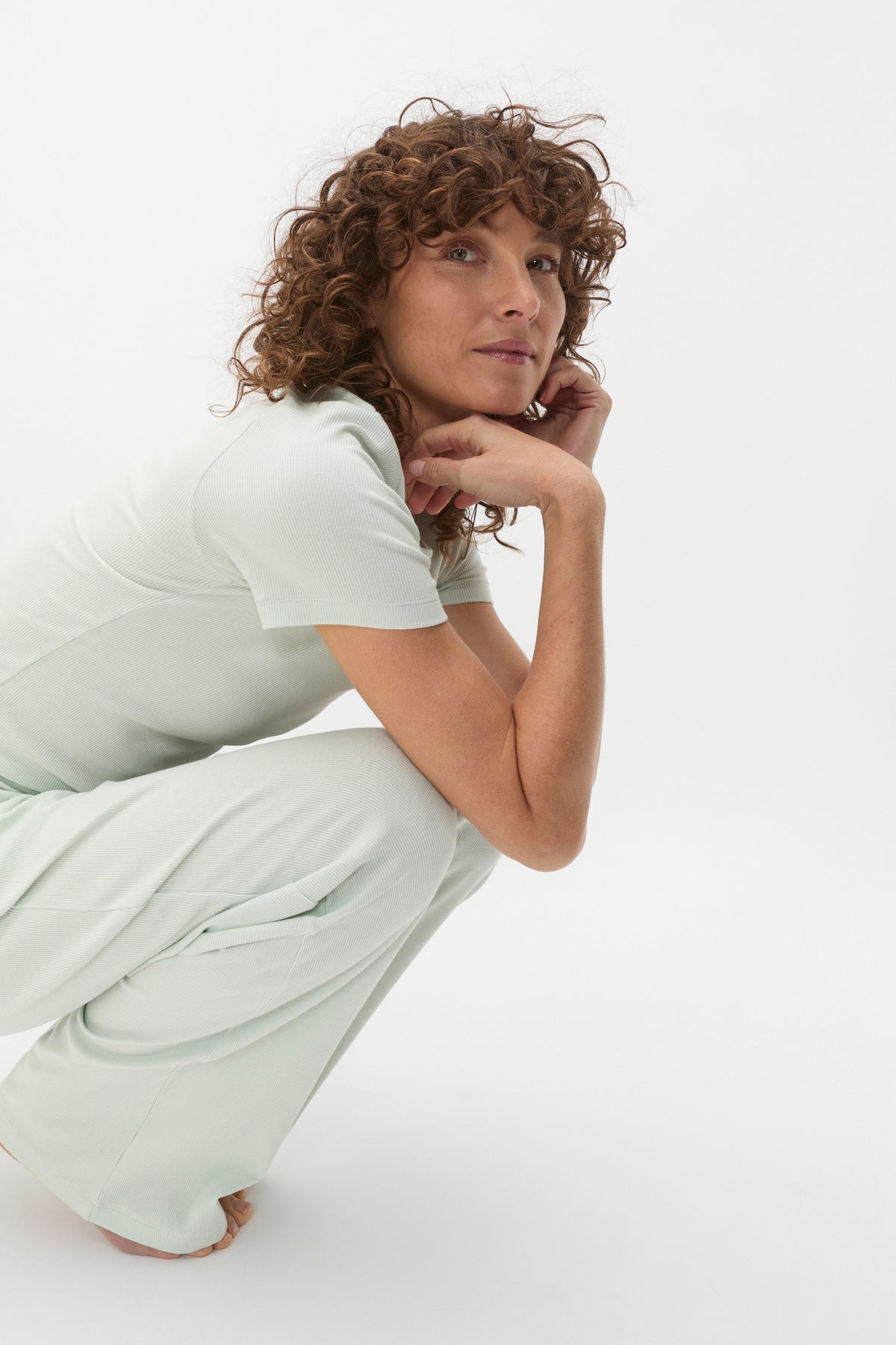 Short Sleeve and Wide Leg Pant PJ Set
