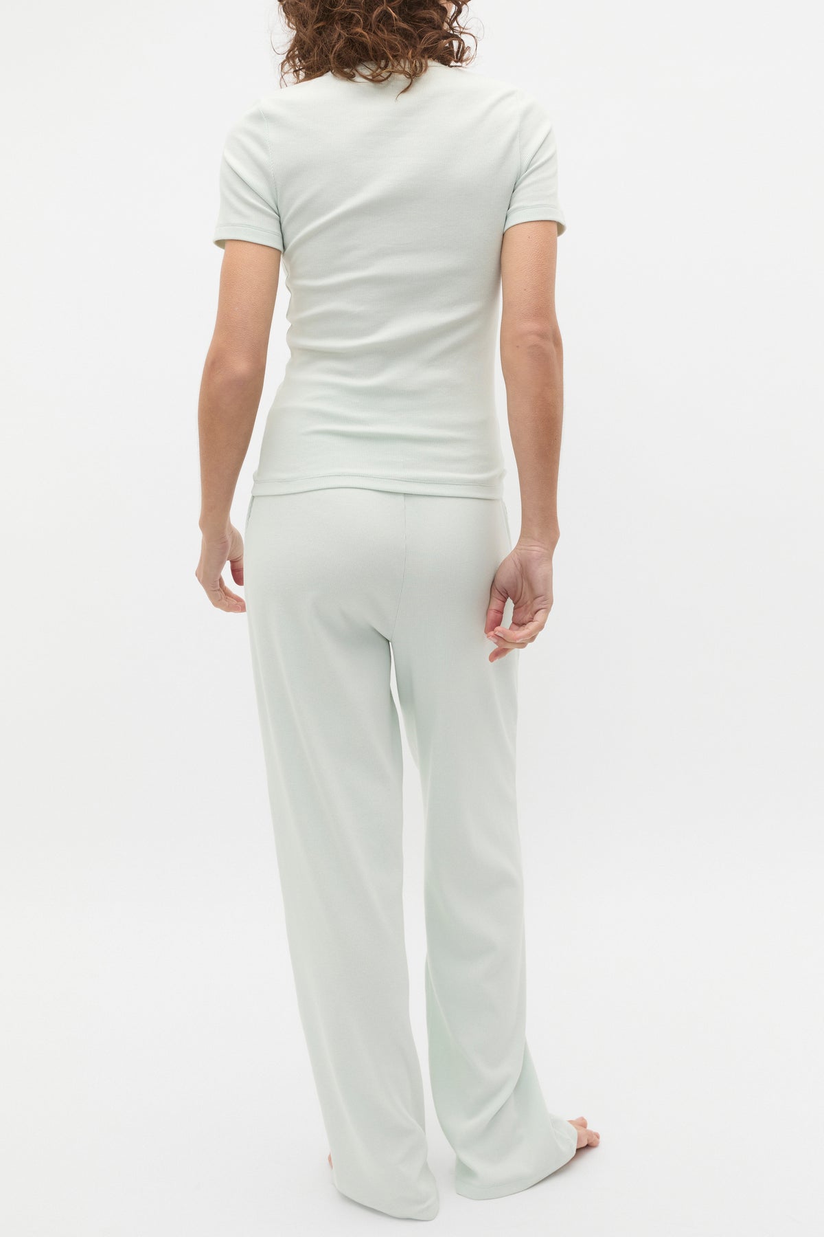 Short Sleeve and Wide Leg Pant PJ Set