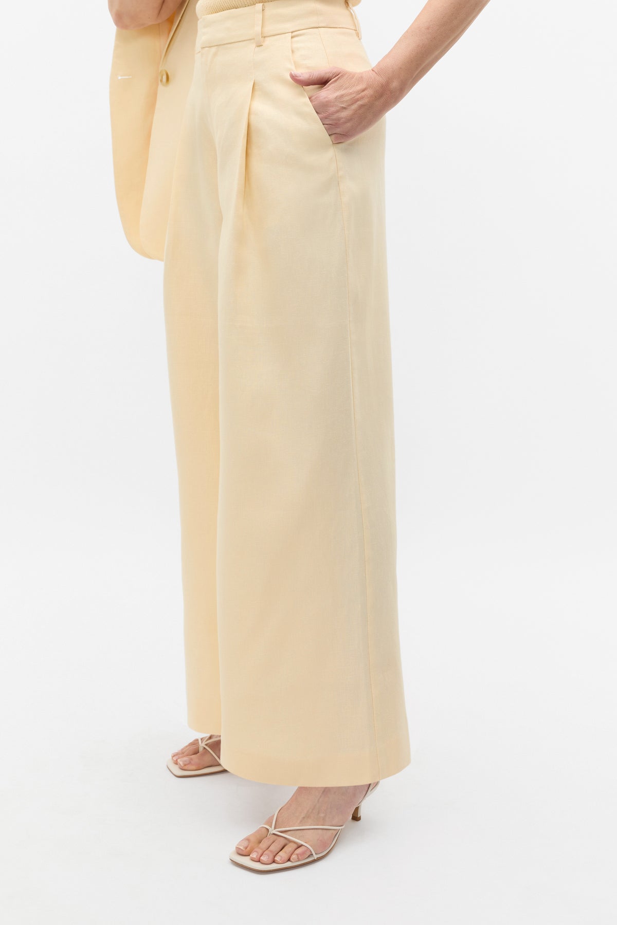 Tailored Linen Pleat Front Pant