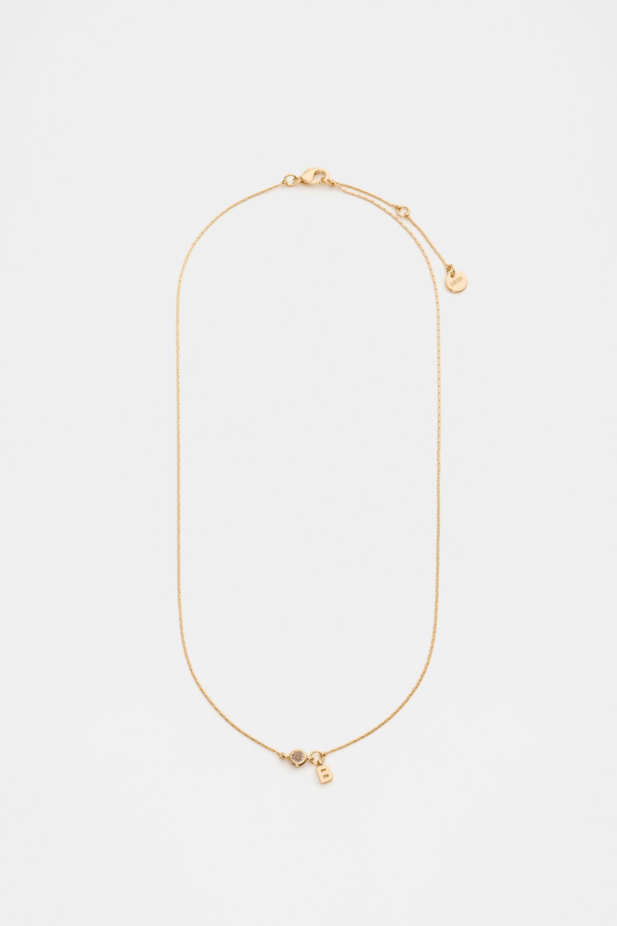 Stone Drop Initial Necklace