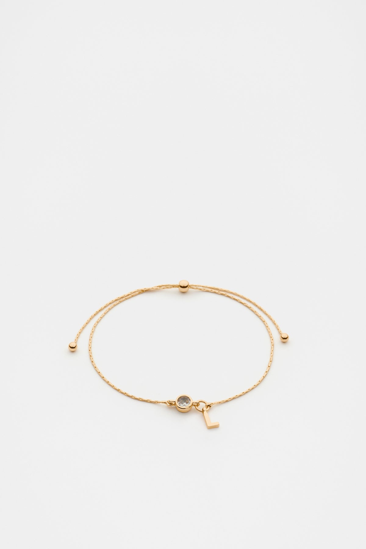 Stone Drop Initial Bracelet