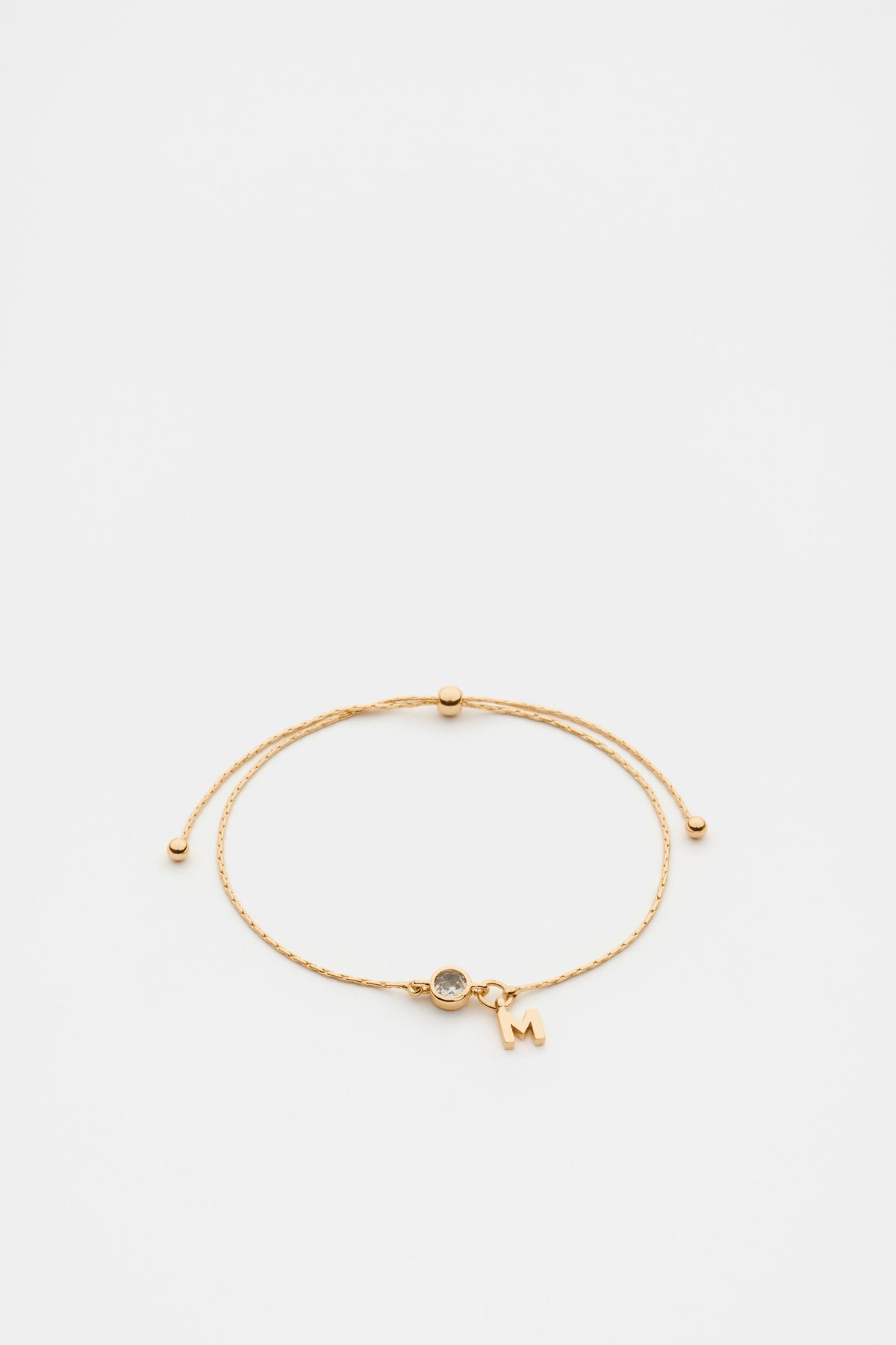 Stone Drop Initial Bracelet