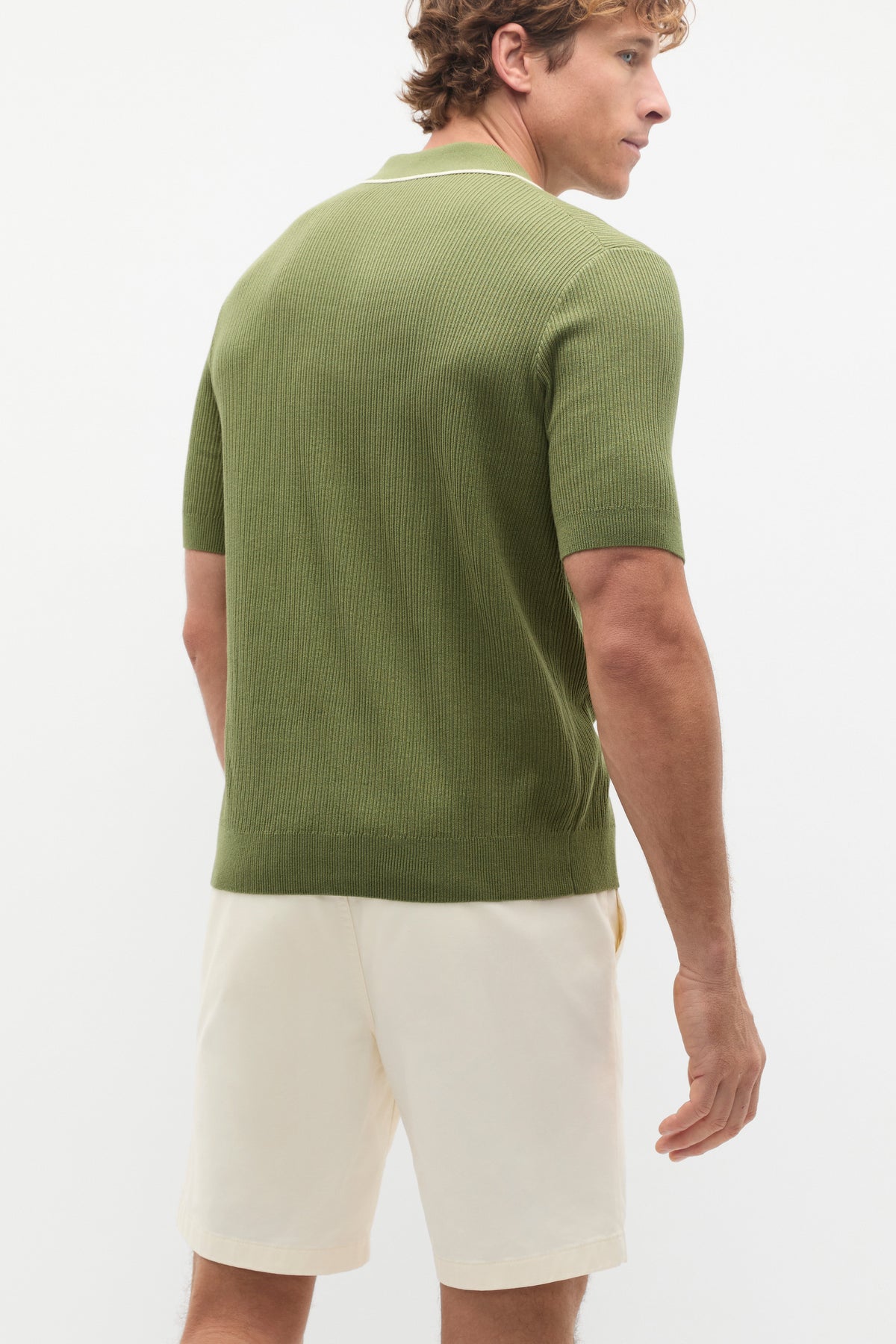 Ribbed Knit Polo
