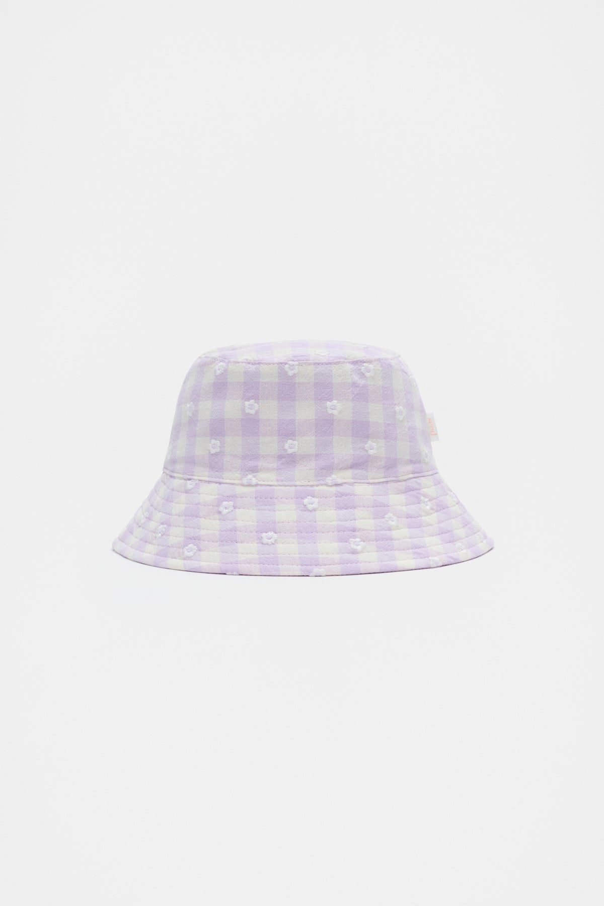 Gingham Embroidered Bucket Hat