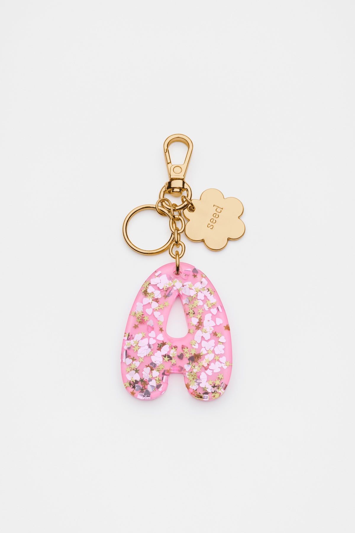 Glitter Initial Bag Charm