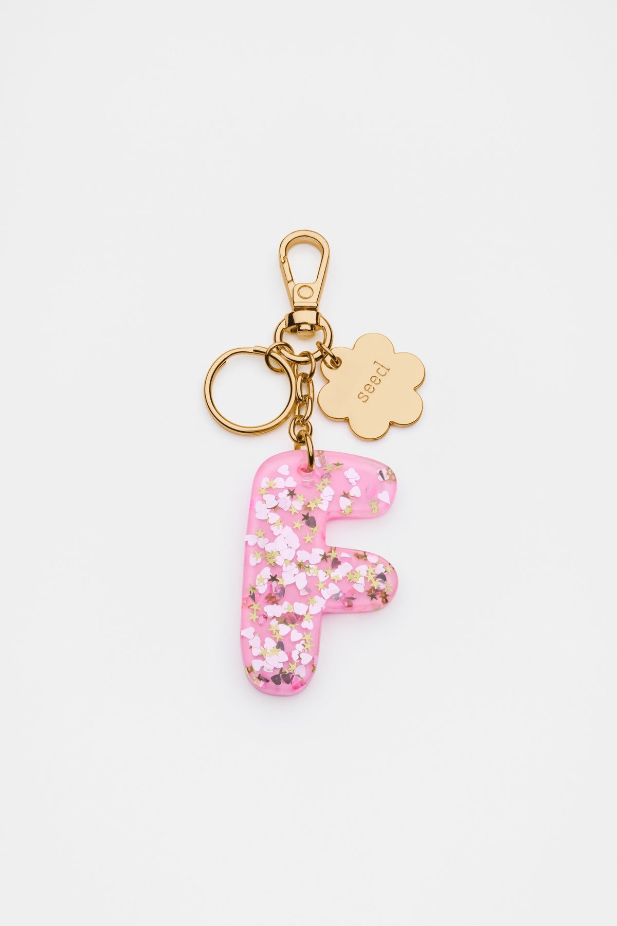 Glitter Initial Bag Charm