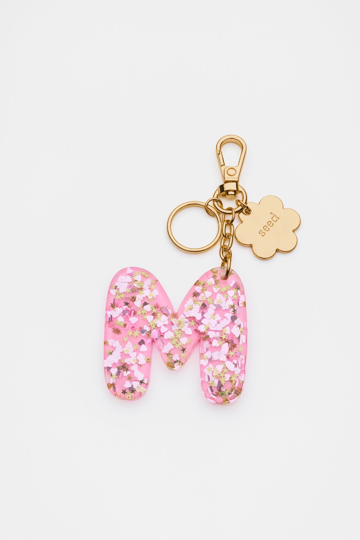 Glitter Initial Bag Charm