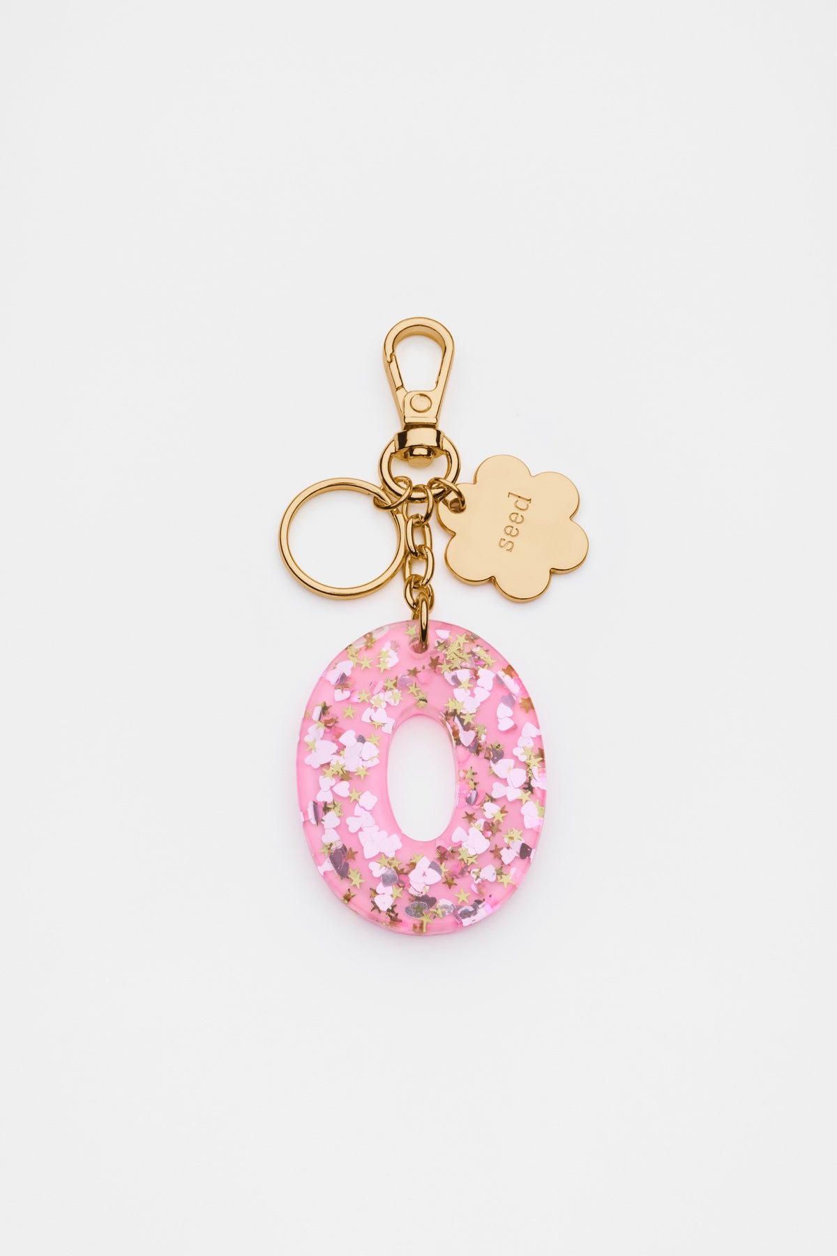 Glitter Initial Bag Charm