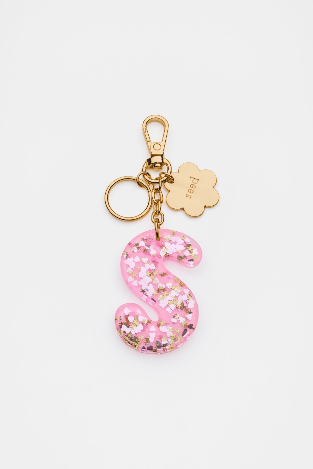 Glitter Initial Bag Charm